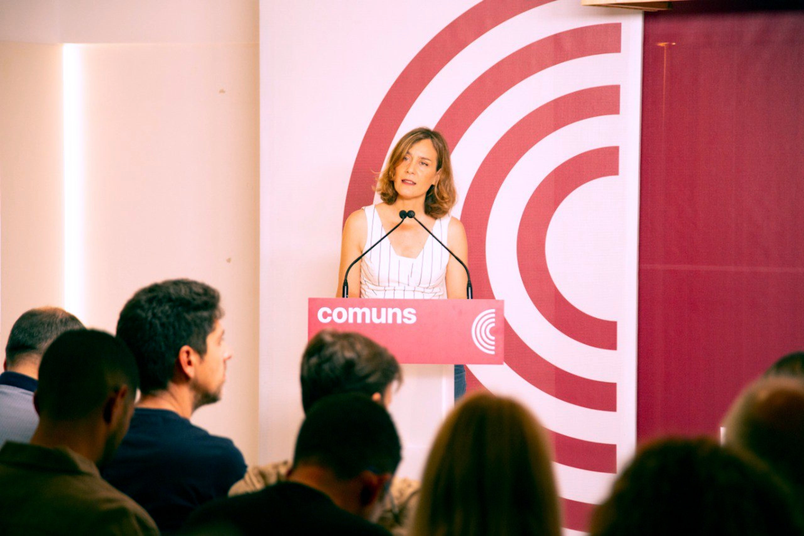 La coordinadora dels comuns Jéssica Albiach intervenint al Consell Nacional de la formació. | Comuns