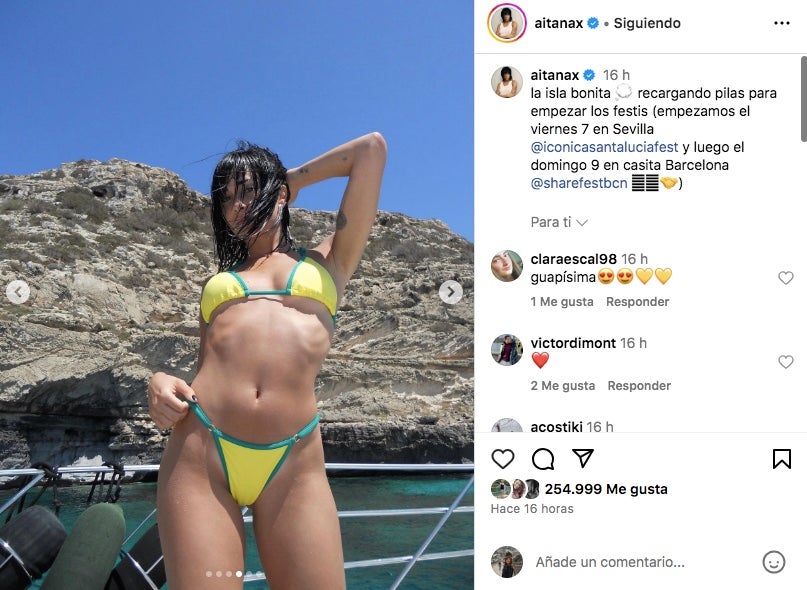 Aitana ha compartit fotografies a bord del iot - Instagram