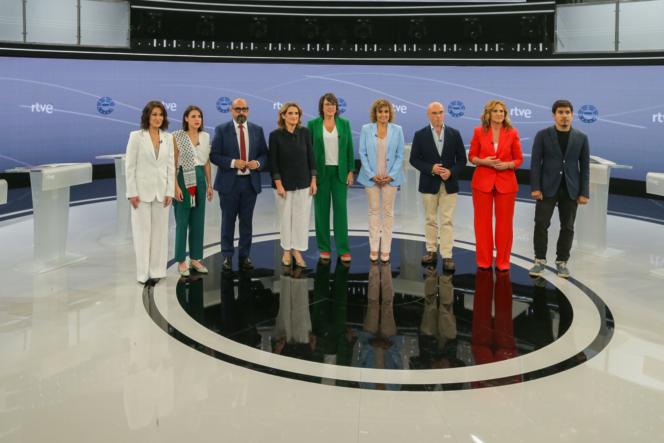 els candidats a les eleccions del 9-J durant el debat de TVE / ACN