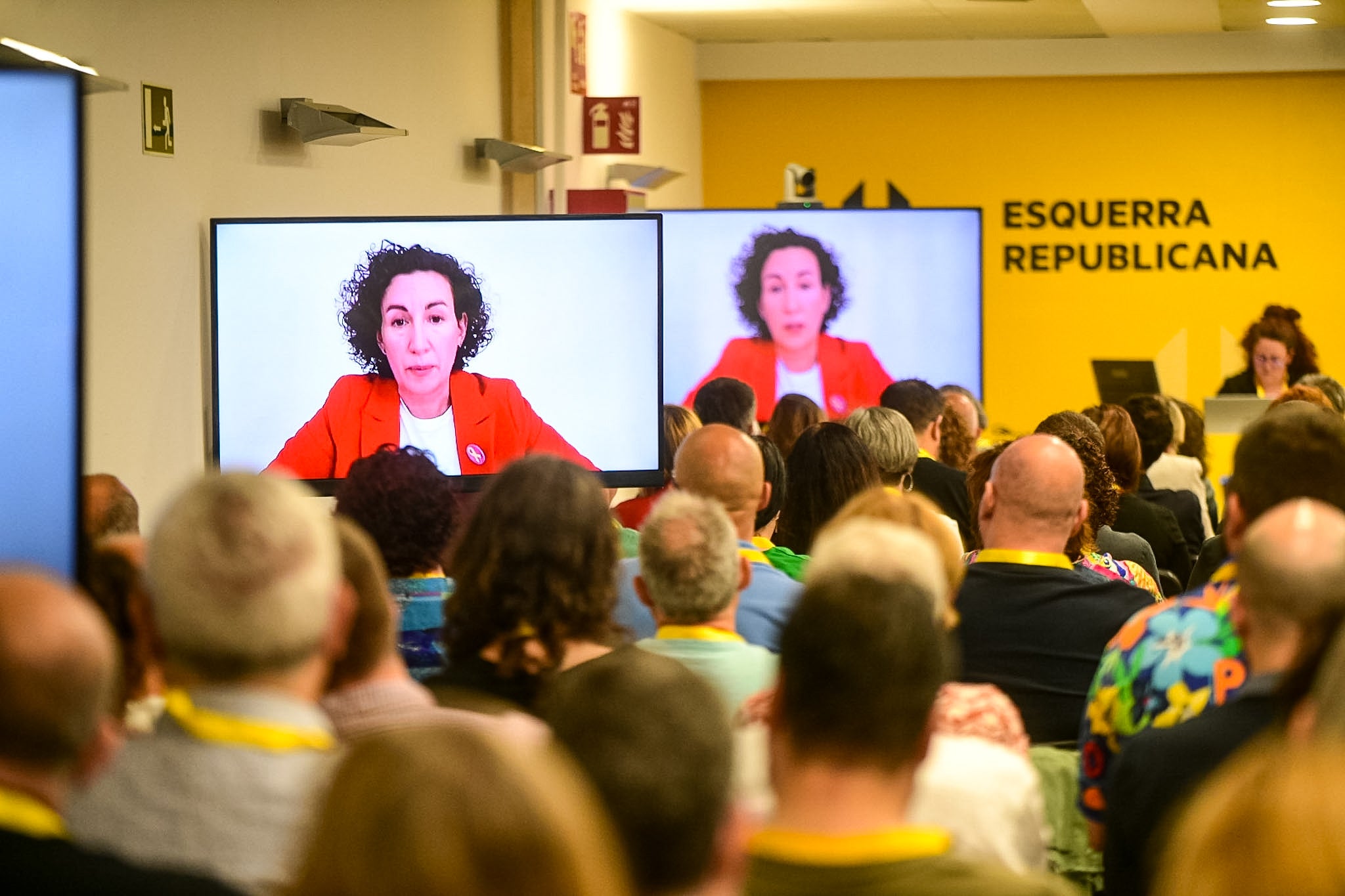 Marta Rovira, en el moment de dirigir-se al Consell Nacional d'ERC d'aquest matí/Marc Puig