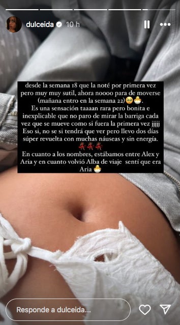 La influencer està emocionada amb els primers moviments de la filla - Instagram