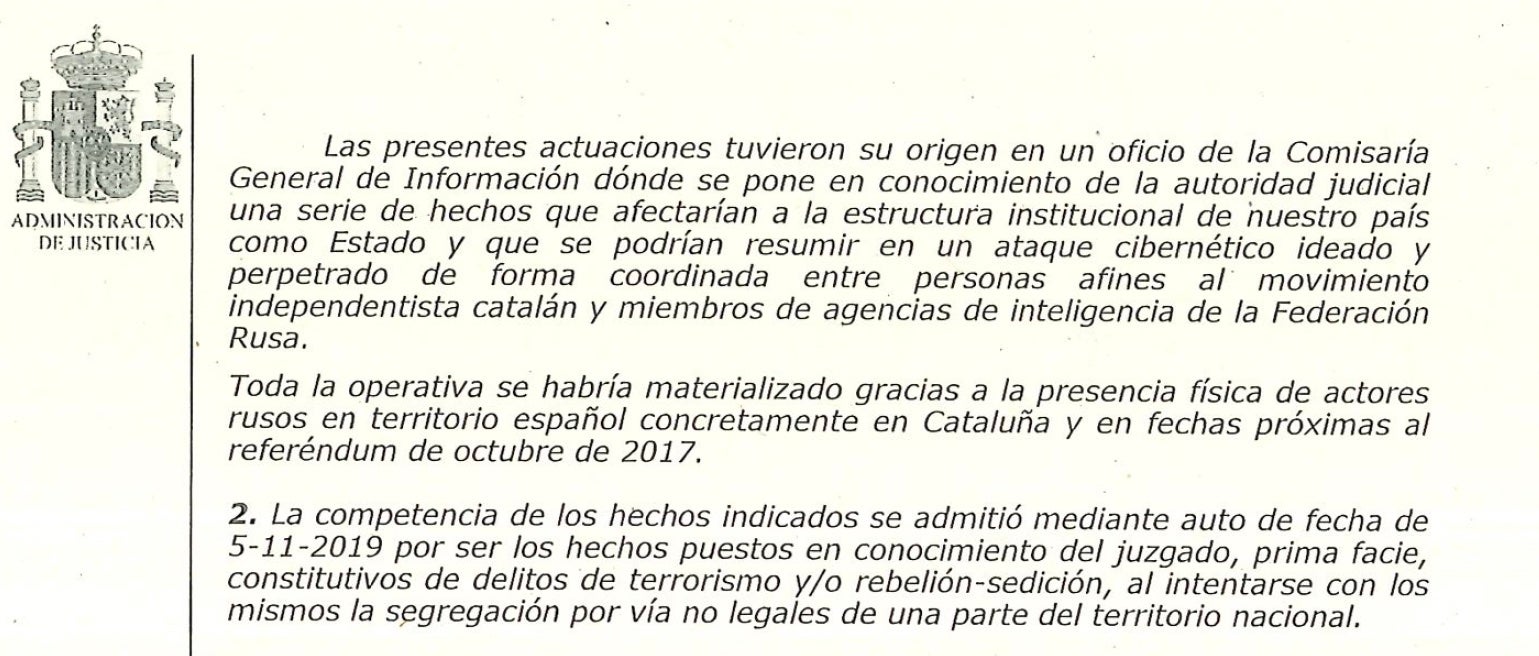 Parto de la resolución del juez Garcia Castellón remesa al juez Aguirre/QS