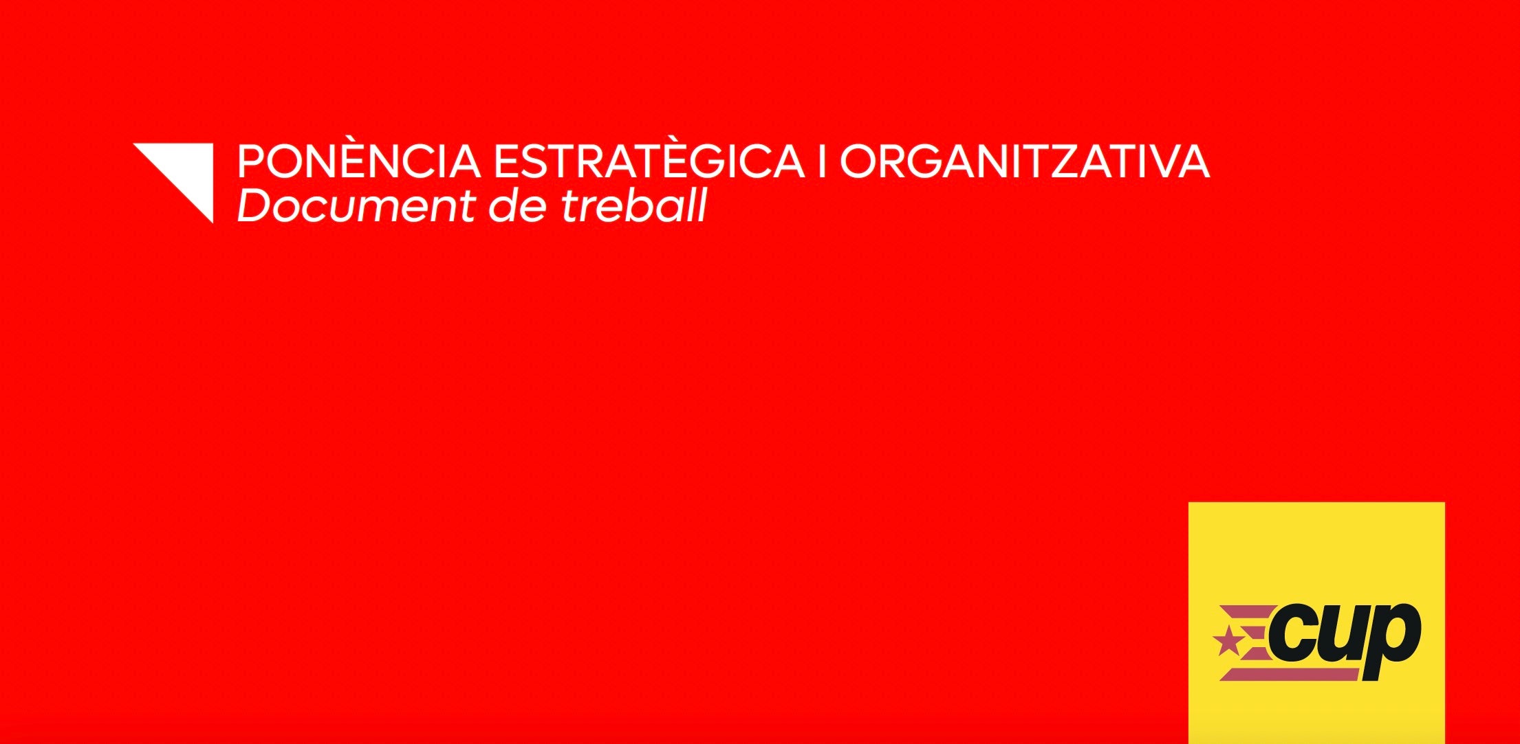 Portada de la ponència del procés Garbí que mira de xarbotar la CUP