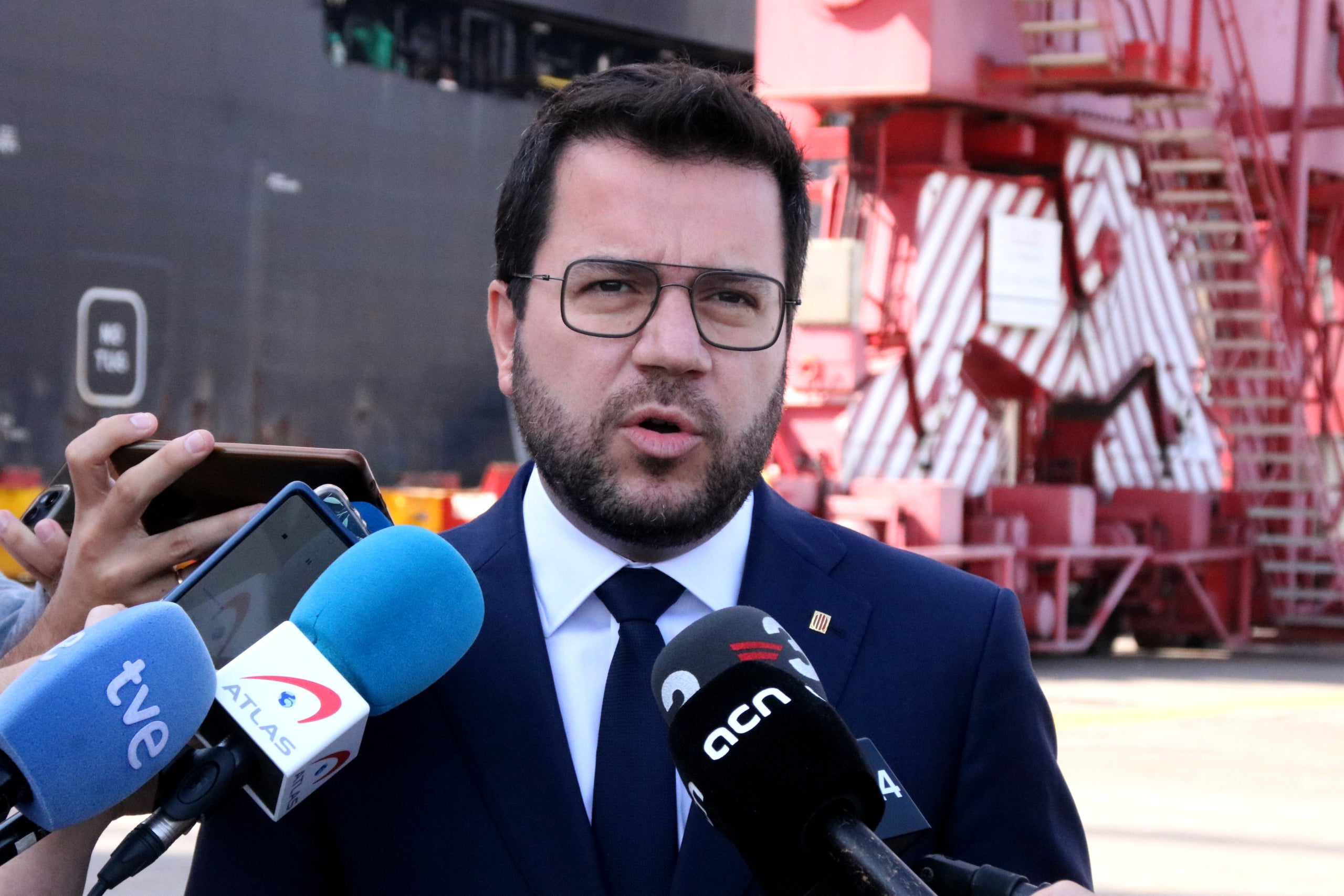 El president de la Generalitat, Pere Aragonès, al Port / ACN