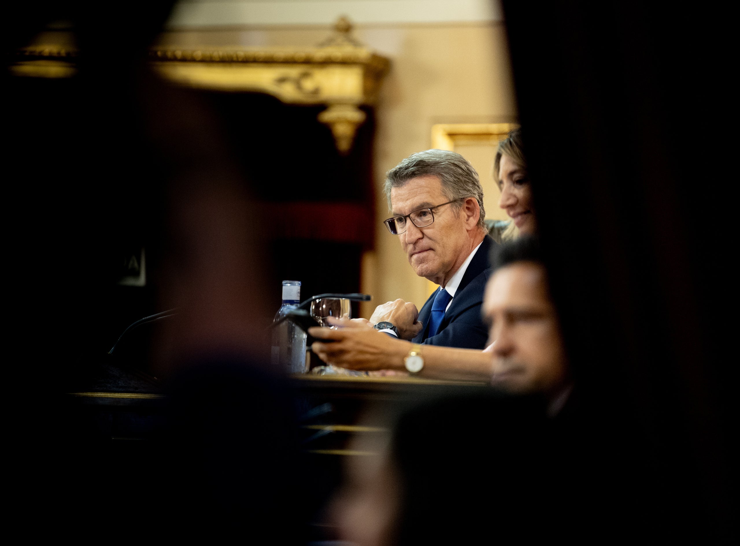 El president del Partit Popular, Alberto Núñez Feijóo, durant una reunió dels grups parlamentaris del partit Popular / EP