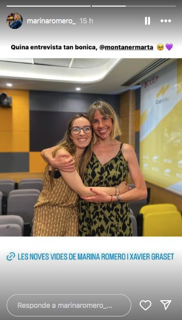 Marina Romero concedeix una entrevista a La tarda de Catalunya Ràdio - Instagram