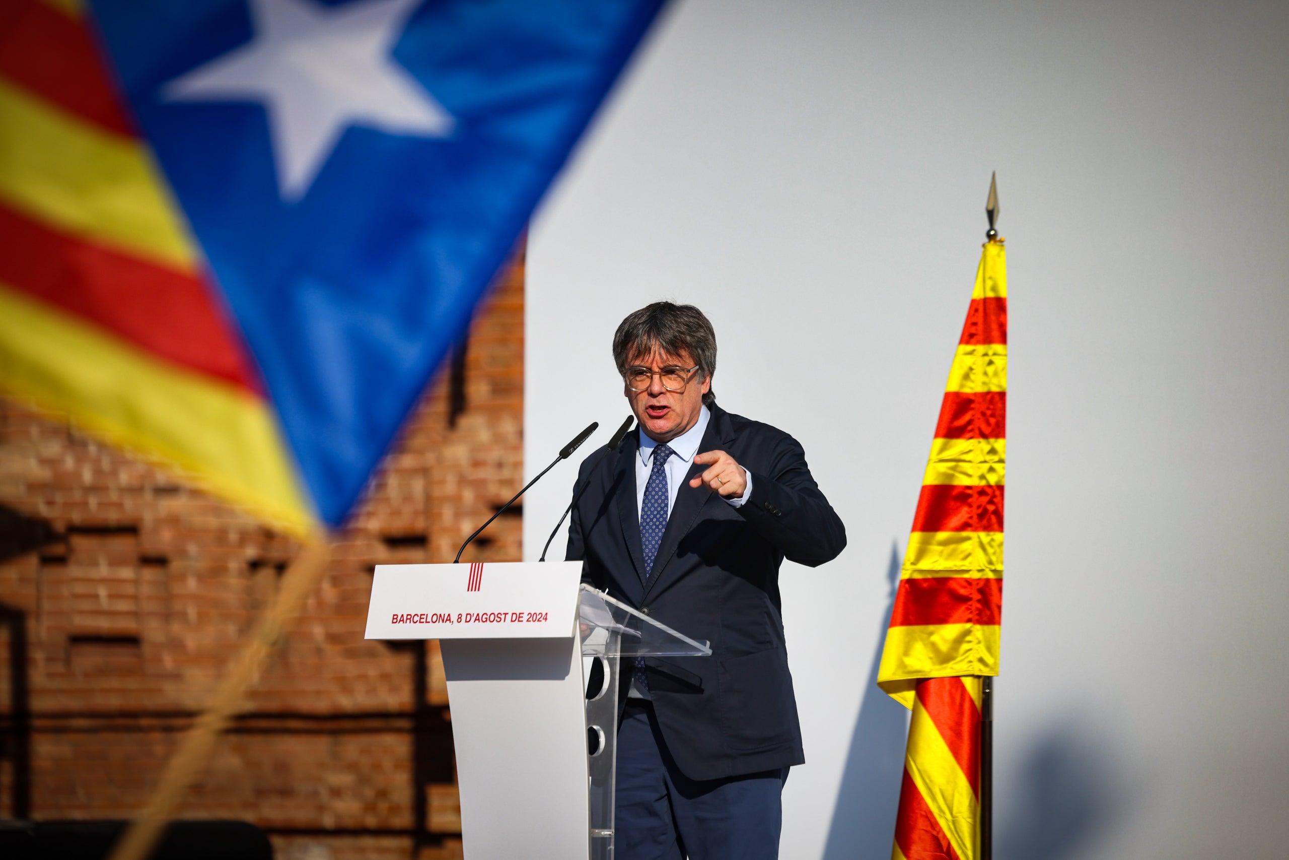 L'expresident Carles Puigdemont en la seva reaparició a Catalunya | Jordi Borràs (ACN)