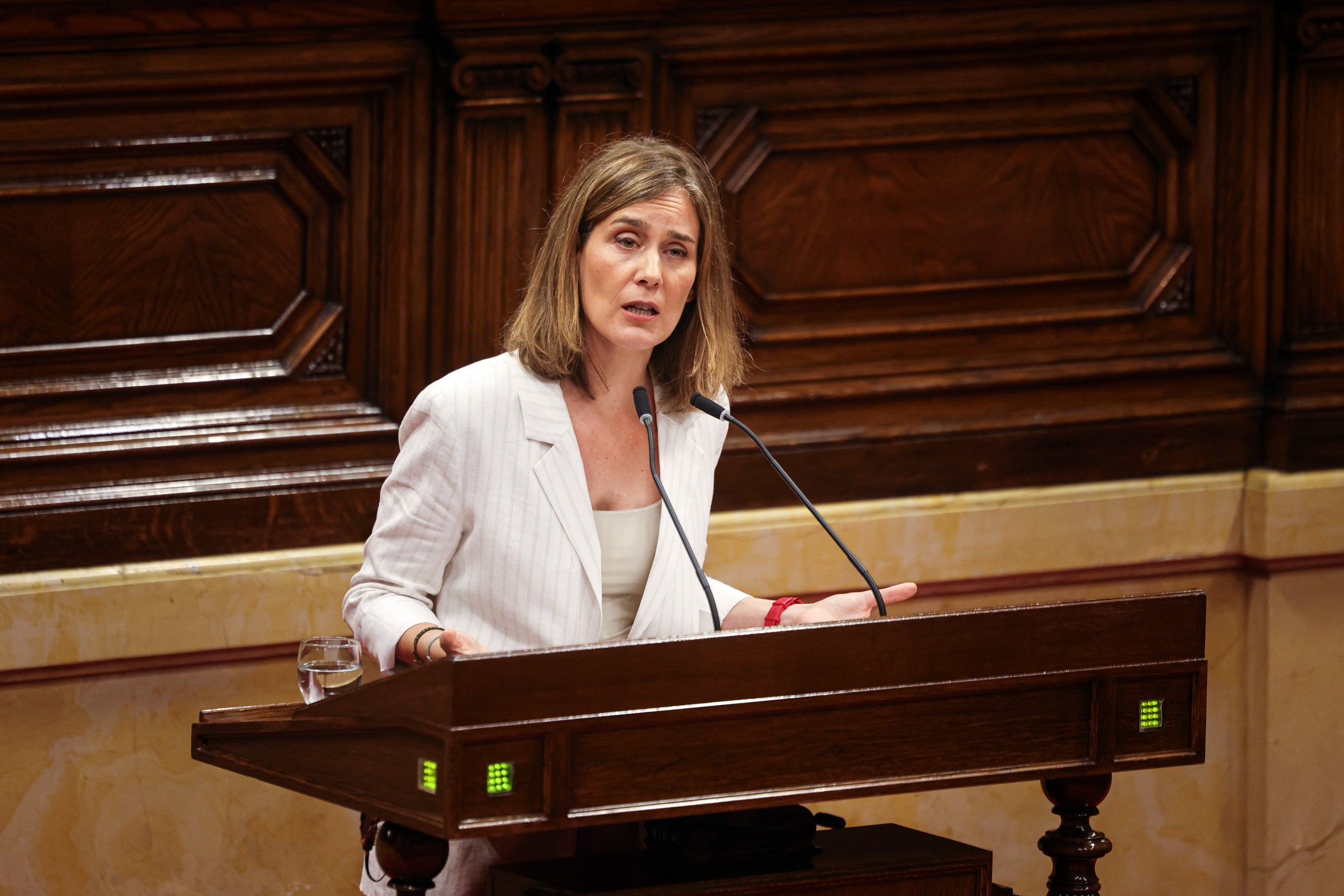 La portaveu dels Comuns, Jéssica Albiach, en el debat d'investidura de Salvador Illa ACN