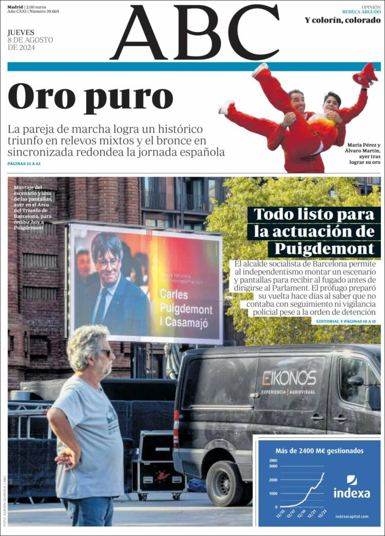 Portada de l'Abc sobre el retorn de Puigdemont