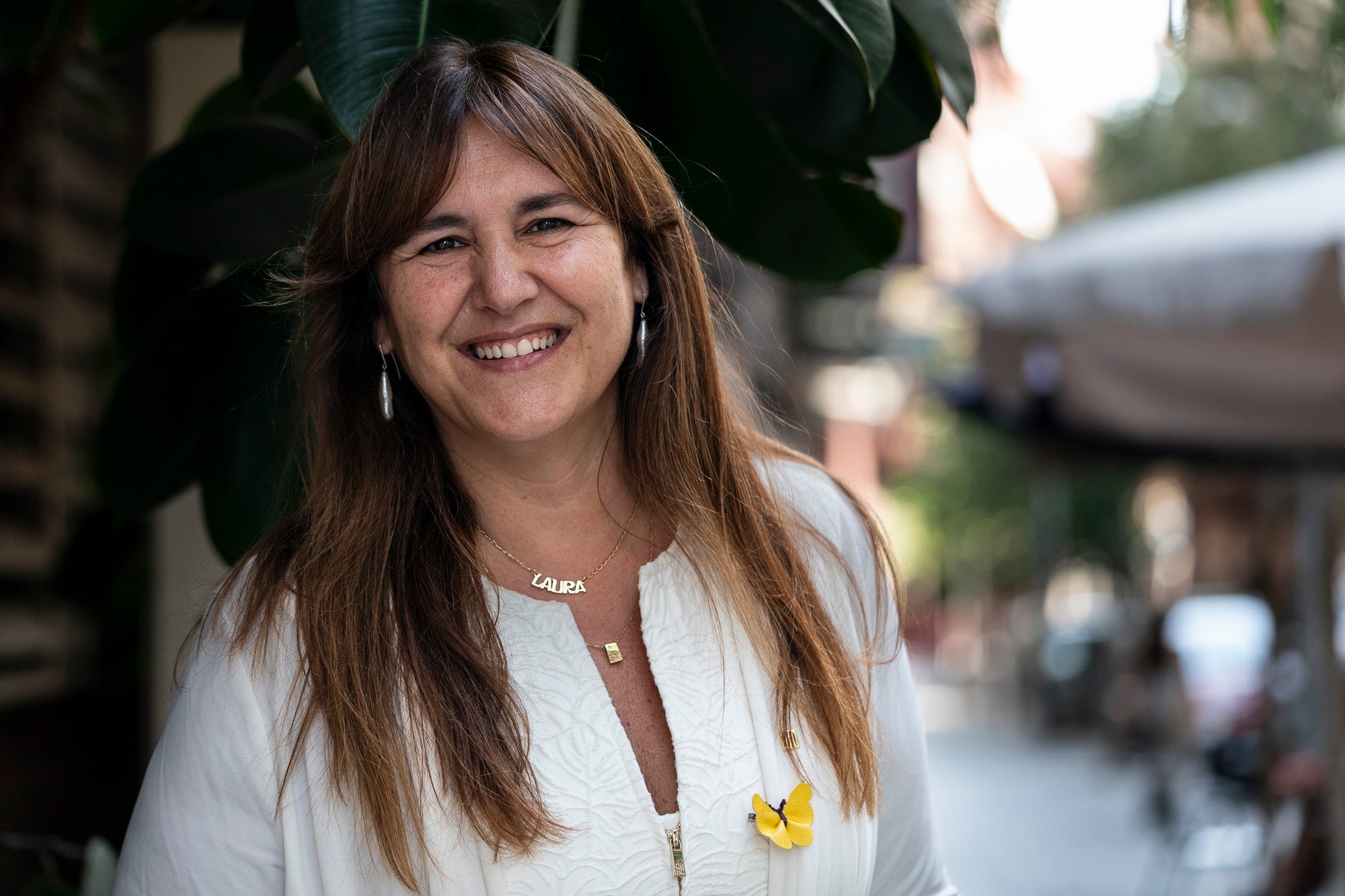 Laura Borràs, presidenta de Junts per Catalunya, moments abans de l'entrevista sobre la situació política que deixa el pacte sobre la investidura d'Illa/ Mireia Comas
