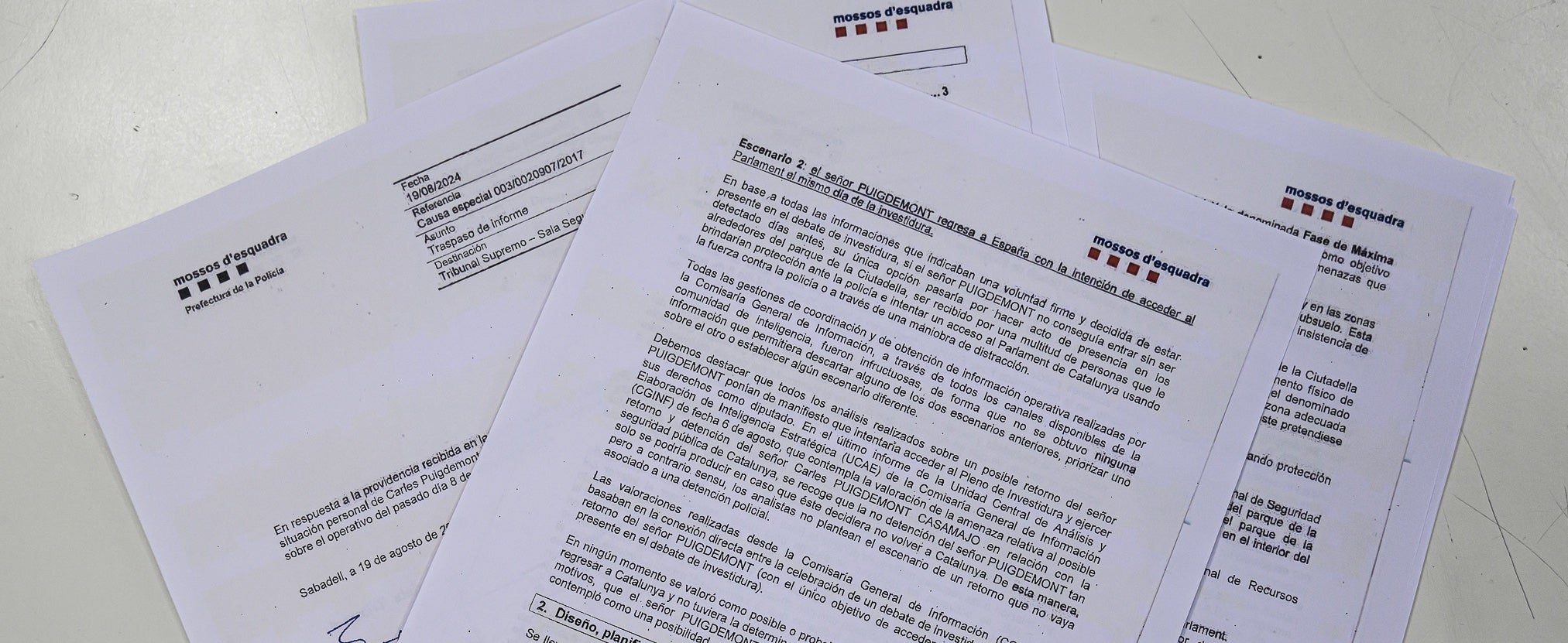 Part de l'informe dels Mossos d'Esquadra sobre la detenció fallida de Puigdemont/Quico Sallés