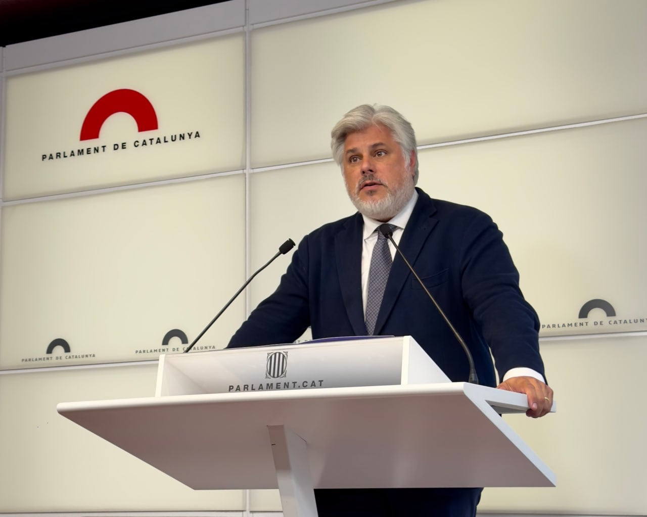 Albert Batet, durant la roda de premsa / Junts