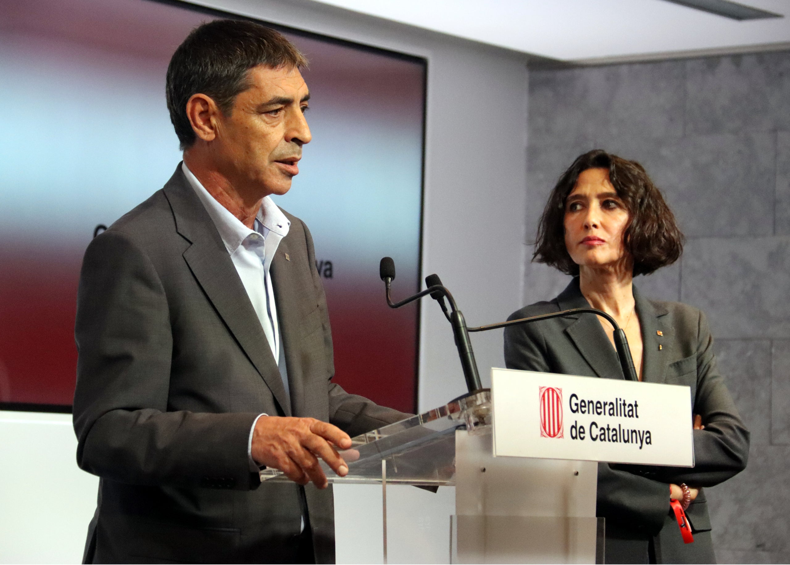 El director general de la Policia, Josep Lluís Trapero i la consellera d'Interior i Seguretat Pública, Núria Parlon / ACN