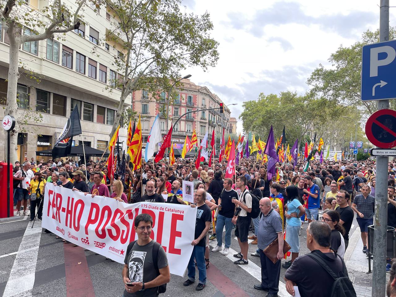 Capçalera de la manifestació de l'esquerra independentista per la Diada d'aquest 2024 / Quico Sallés