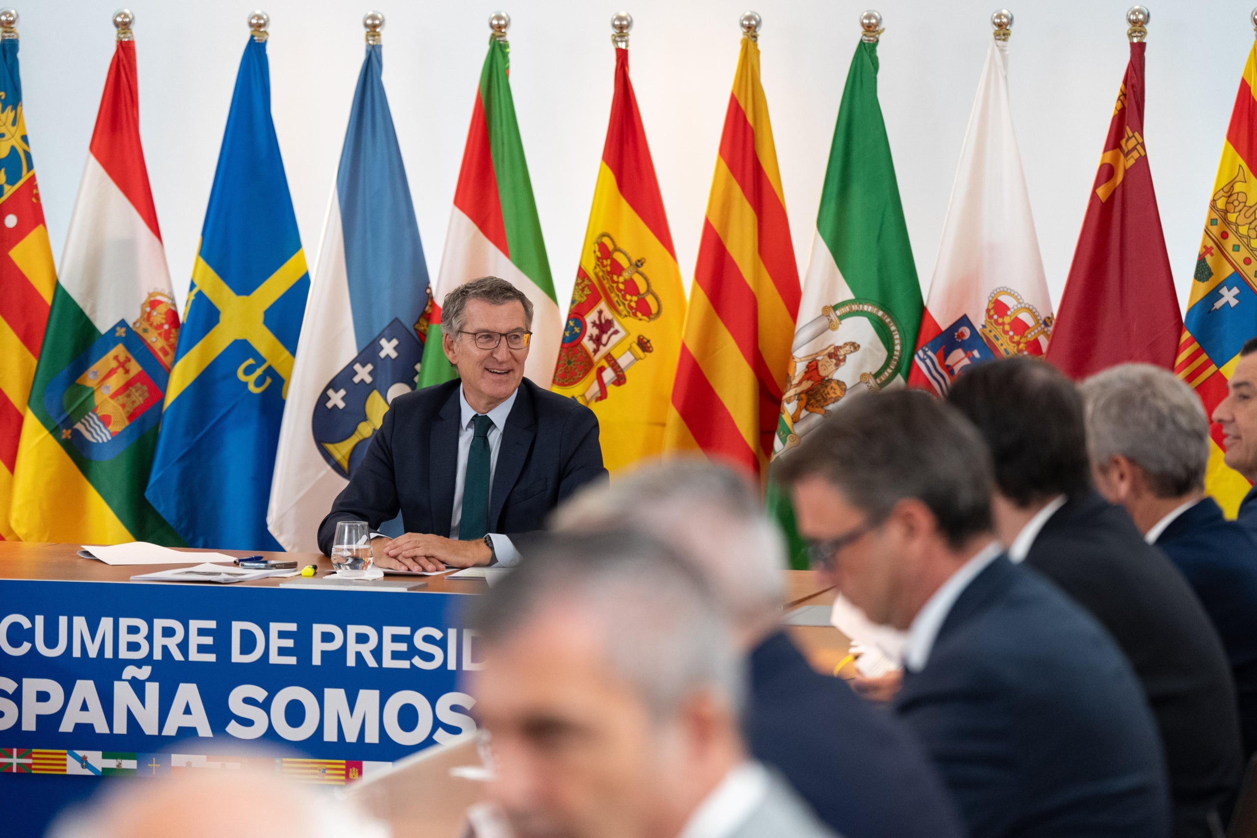 El president del PP, Alberto Núñez Feijóo, durant la reunió amb els líders territorials del partit / ACN