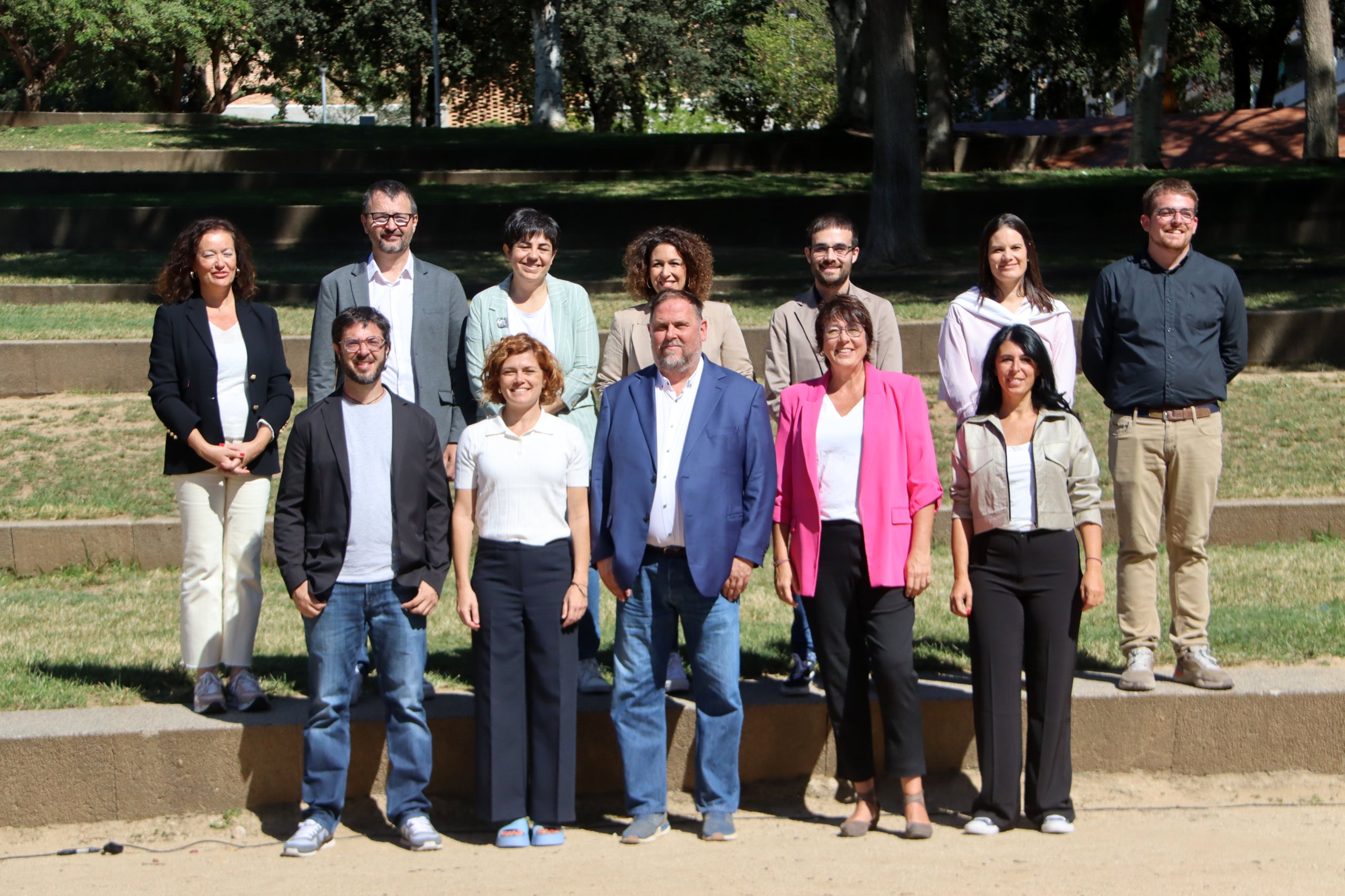 Oriol Junqueras i Elisenda Alamany presentant la proposta d'equip de la nova permanent d'ERC de la seva candidatura al congrés del partit | Eli Don (ACN)