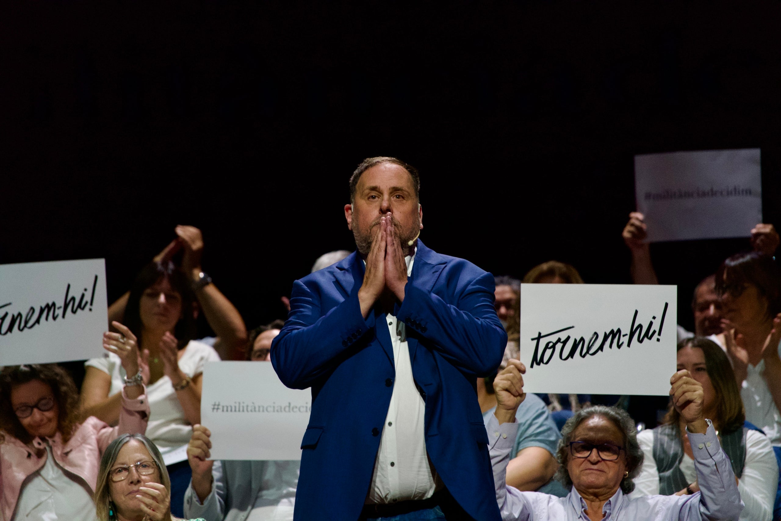 Oriol Junqueras, en un moment del seu discurs/Mireia Comas
