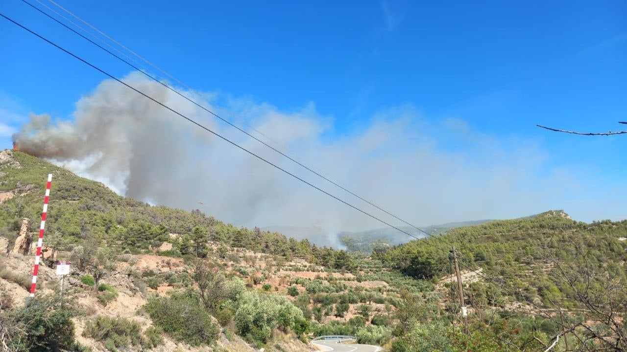 Imatge de l'incendi que ha obligat a confinar Porrera | Bombers