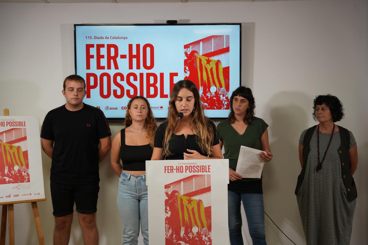 Membres del TEI en la presentació dels actes de la Diada/CUP