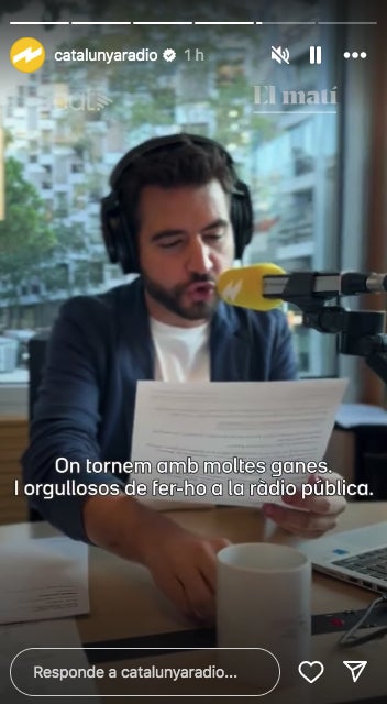 Ricard Ustrell ha vuelto a la ràdio este maté - Instagram