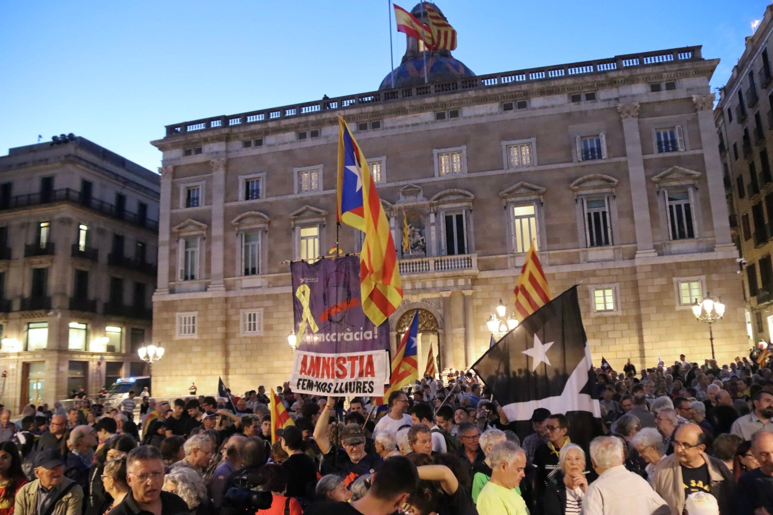 Imatge de la concentració de l'ANC i els CDR a plaça Sant Jaume / ACN