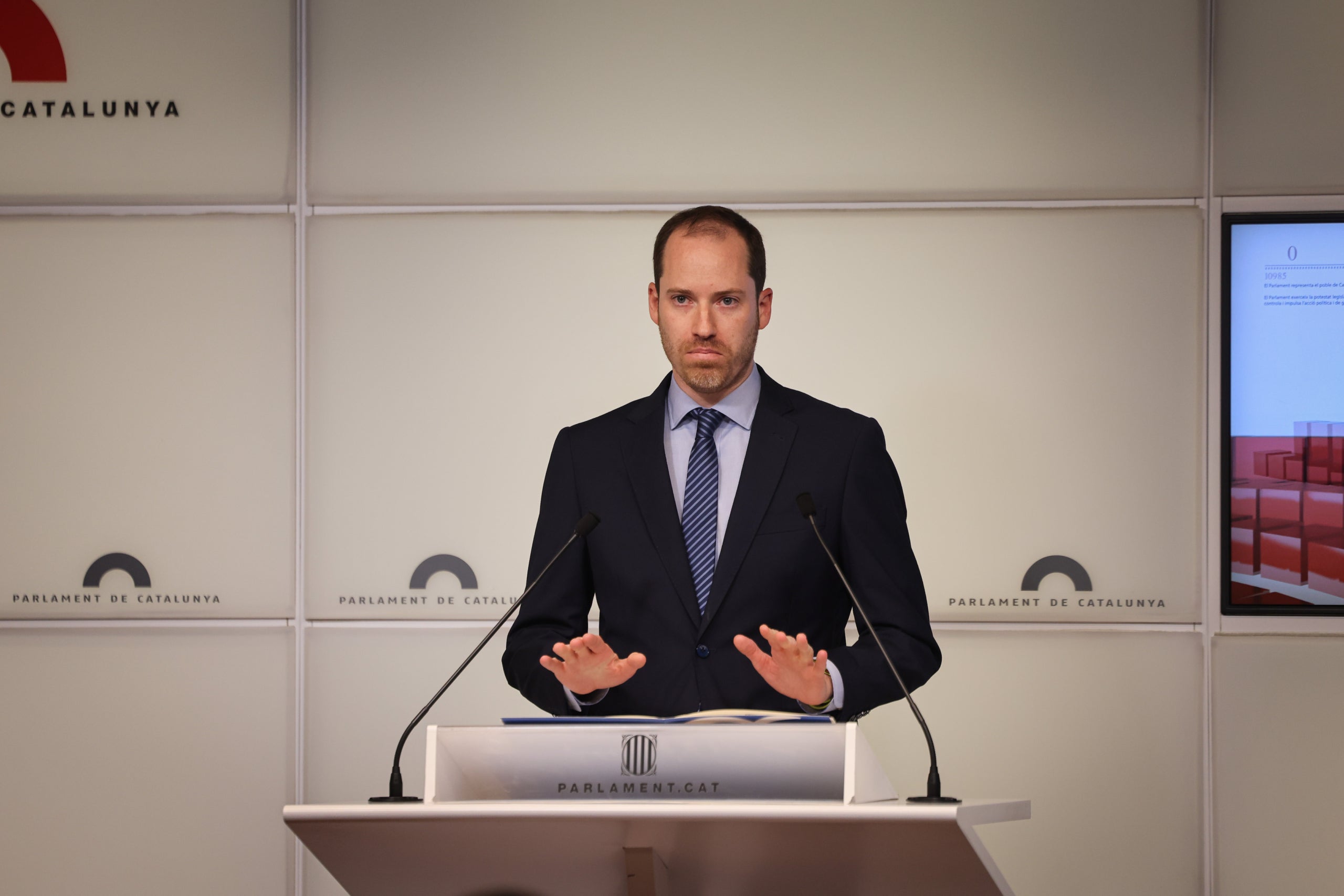 Juan Fernández, en un moment de la seva compareixença/Jordi Borràs-ACN