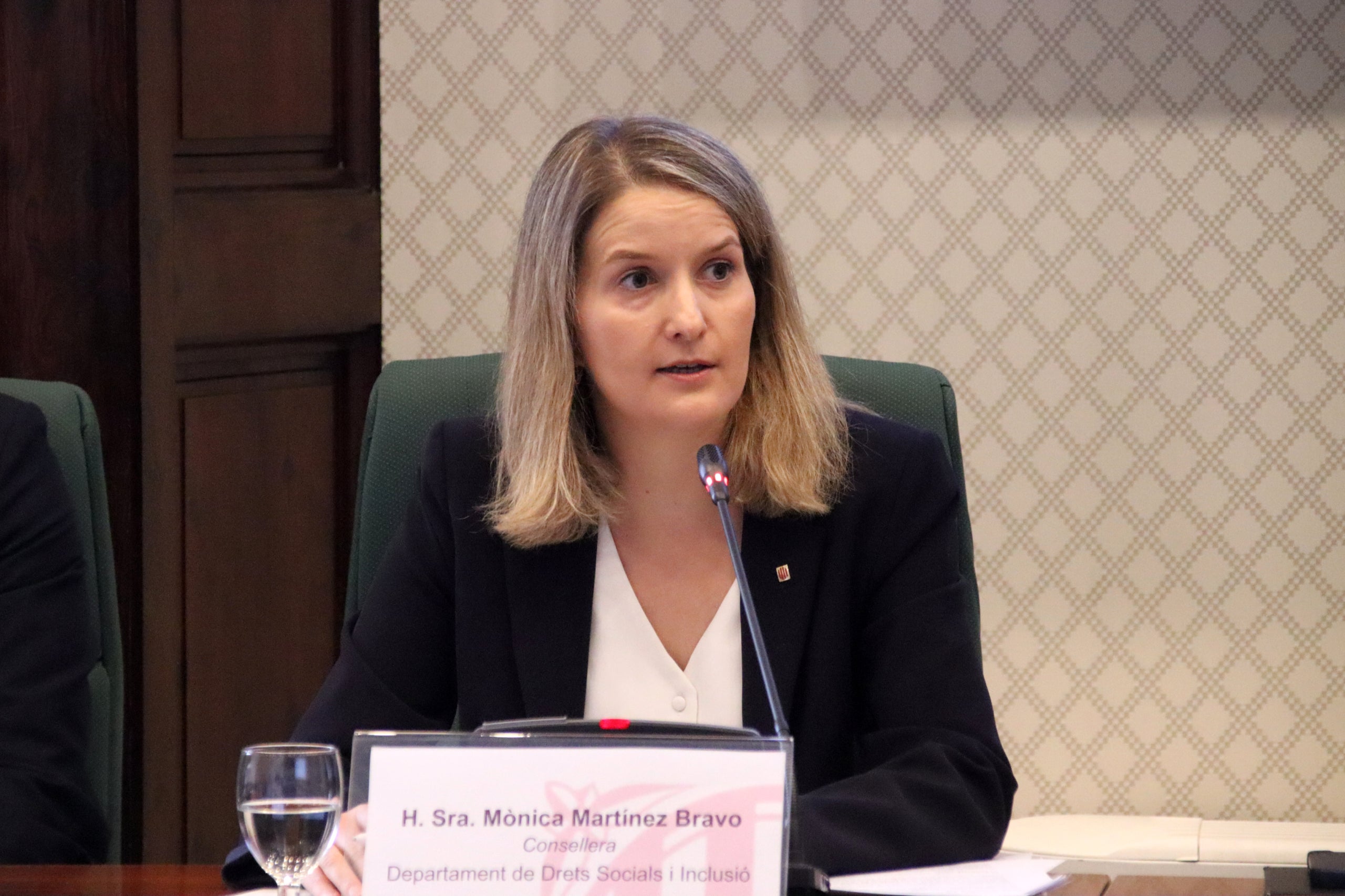 La consellera de Drets Socials i Inclusió, Mònica Martínez Bravo, a la Comissió de Drets Socials del Parlament per explicar els objectius del seu Departament / ACN