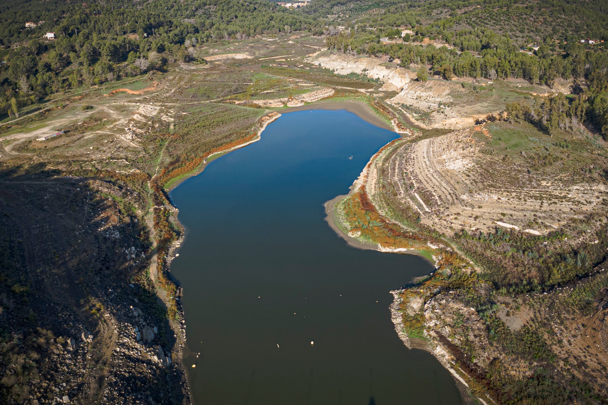 Vista aèria del pantà de Riudecanyes | Jordi Borràs (ACN)