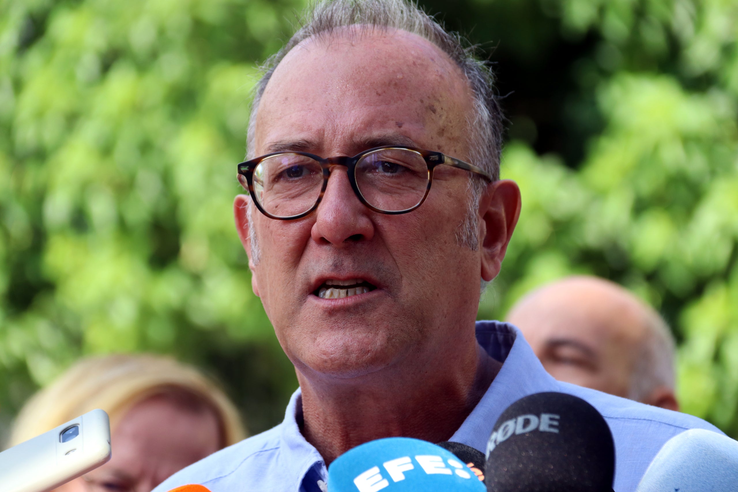 El president d'Òmnium, Xavier Antich, en una atenció a mitjans a la manifestació per la Diada | Nazaret Romero (ACN)