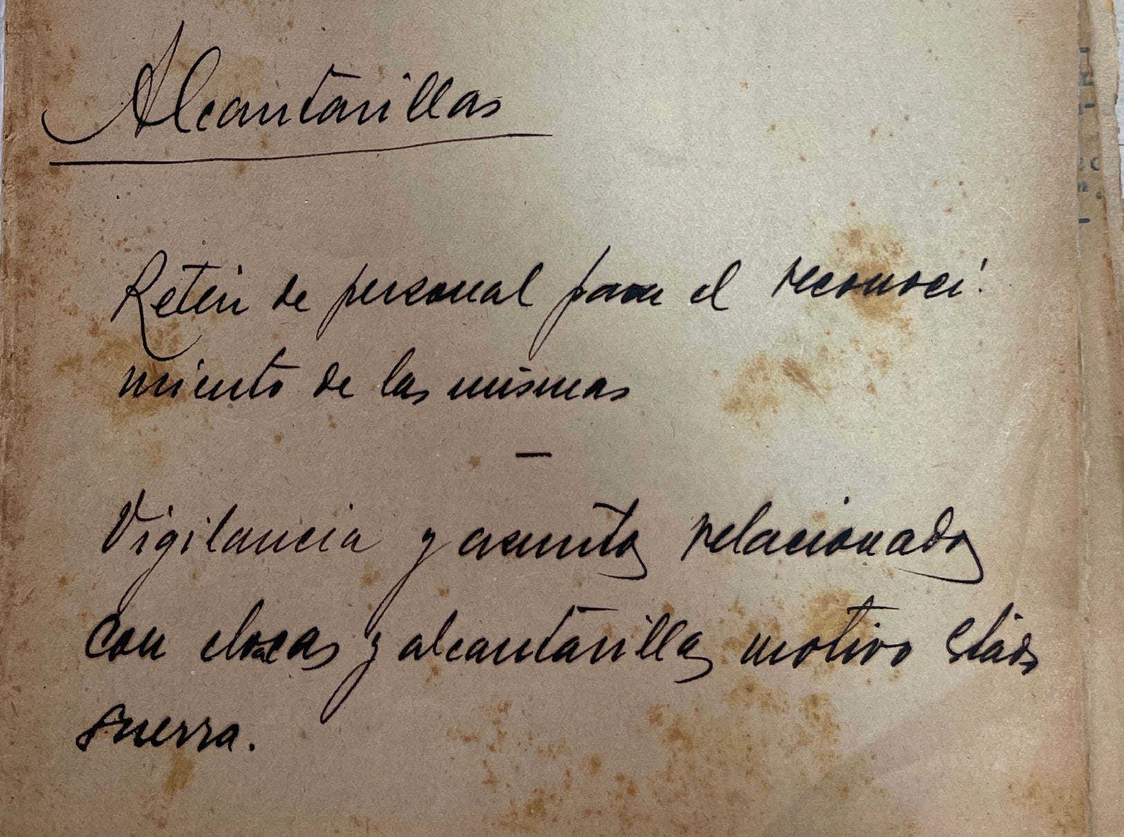 Portada de l'informe de l'escamot -pelotón- que havia de vigilar les clavegueres pel sis d'octubre de 1934/Quico Sallés