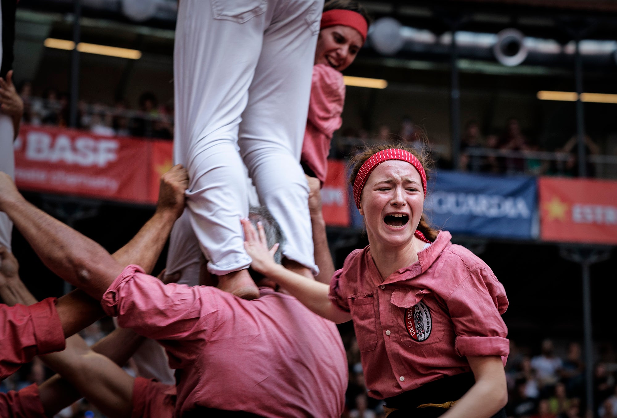 La Colla Vella dels Xiquets de Valls descarrega el 4d9sf al Concurs de Castells de Tarragona, 06-10-2024 / Mireia Comas