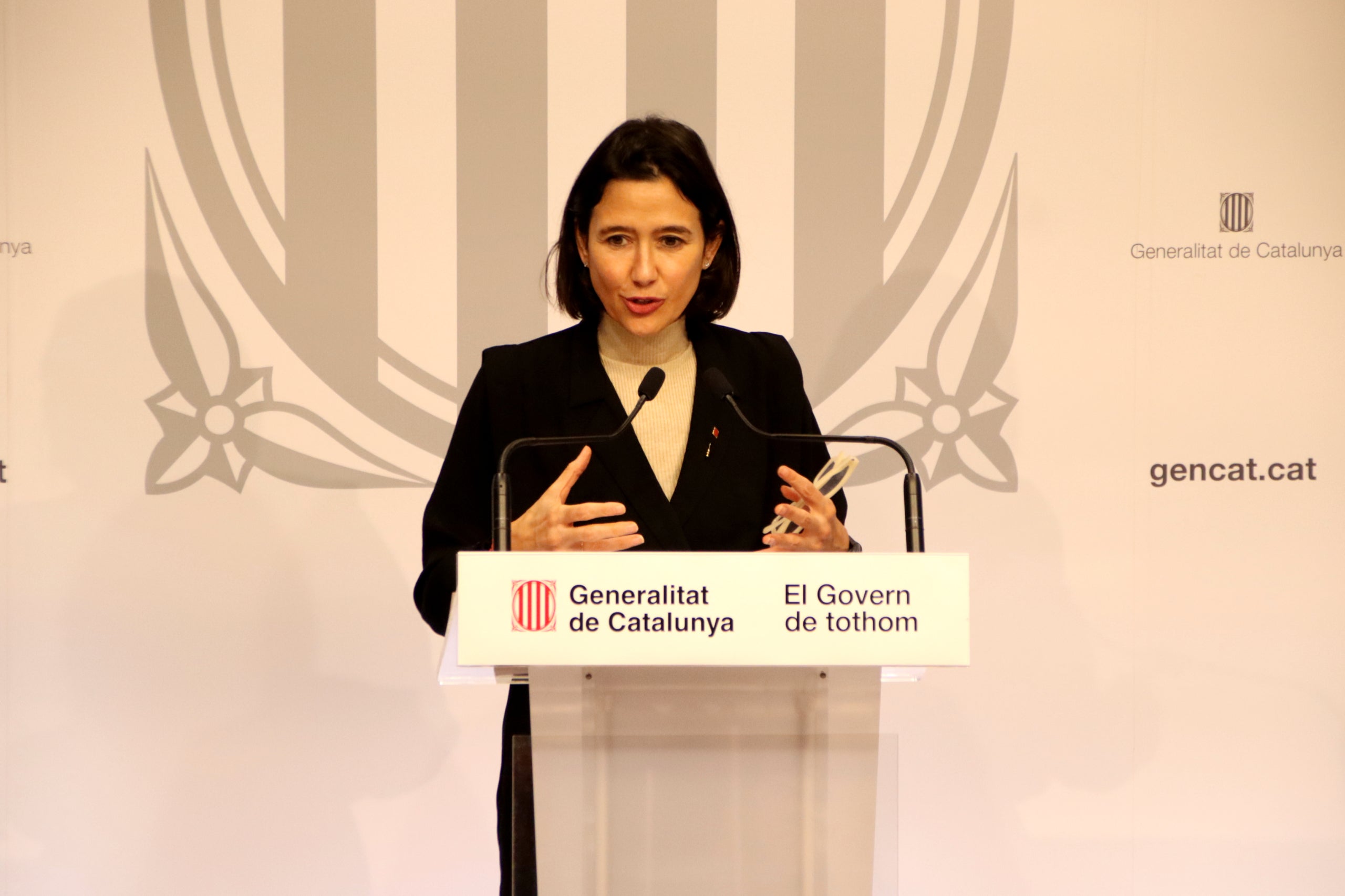 La consellera d'Interior, Núria Parlon, en roda de premsa | Blanca Blay (ACN) 