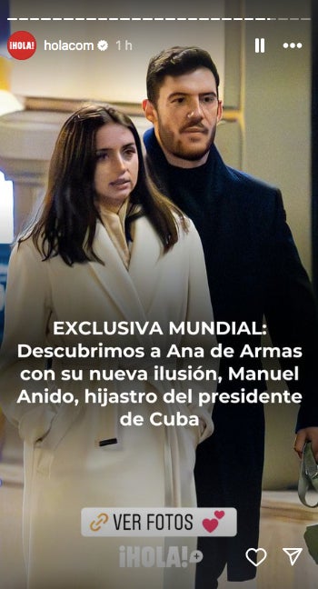 Ana de Armas, vista fent-se petons pel carrer amb Manuel Anido - Instagram