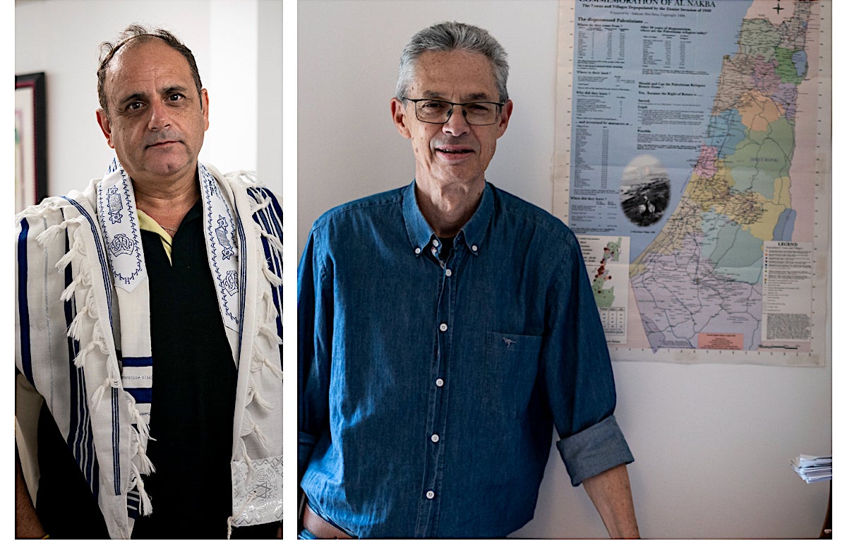 Carles Grima, abogado y miembro de la Asociación Catalana contra el Antisemitismo, y Laurent Cohen, copresidente de la Asociación Catalana de Judíos y Palestinos / Mireia Comas