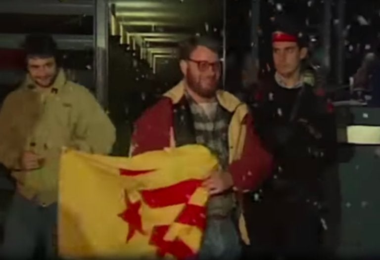 Joan Rocamora i Pep Musté a la sortida de la presó el 1995/CUP Cerdanyola