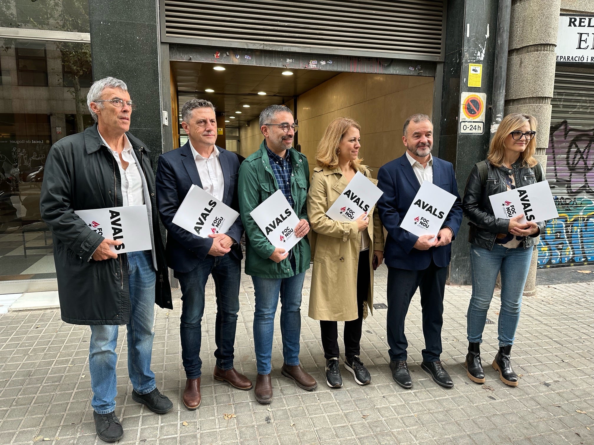 La candidatura de Foc Nou, amb els avals necessaris per presentar-se al congrés d'ERC / JMB