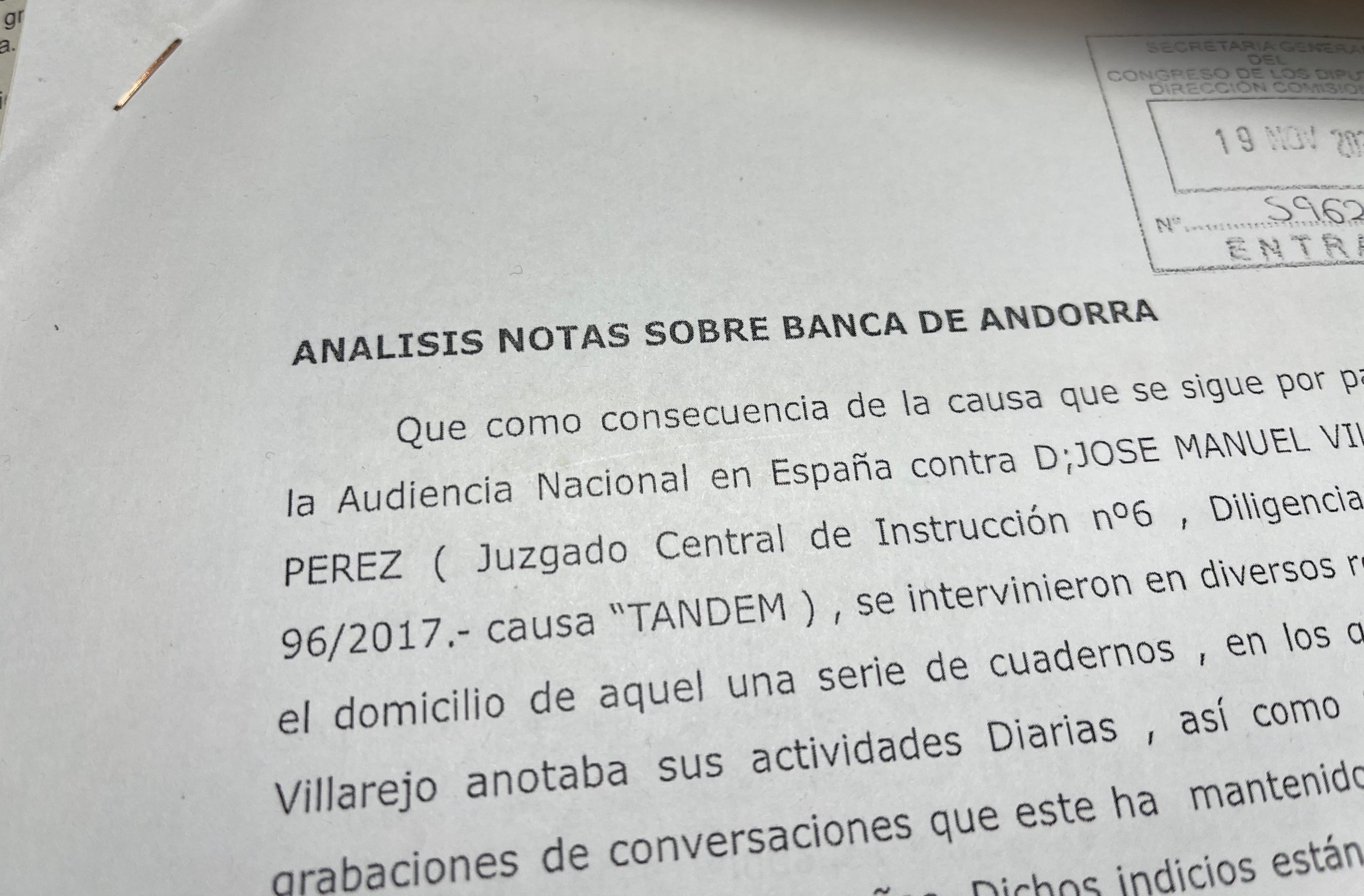 Capçalera informe Marcelino Martín Blas sobre la trama andorrana/QS