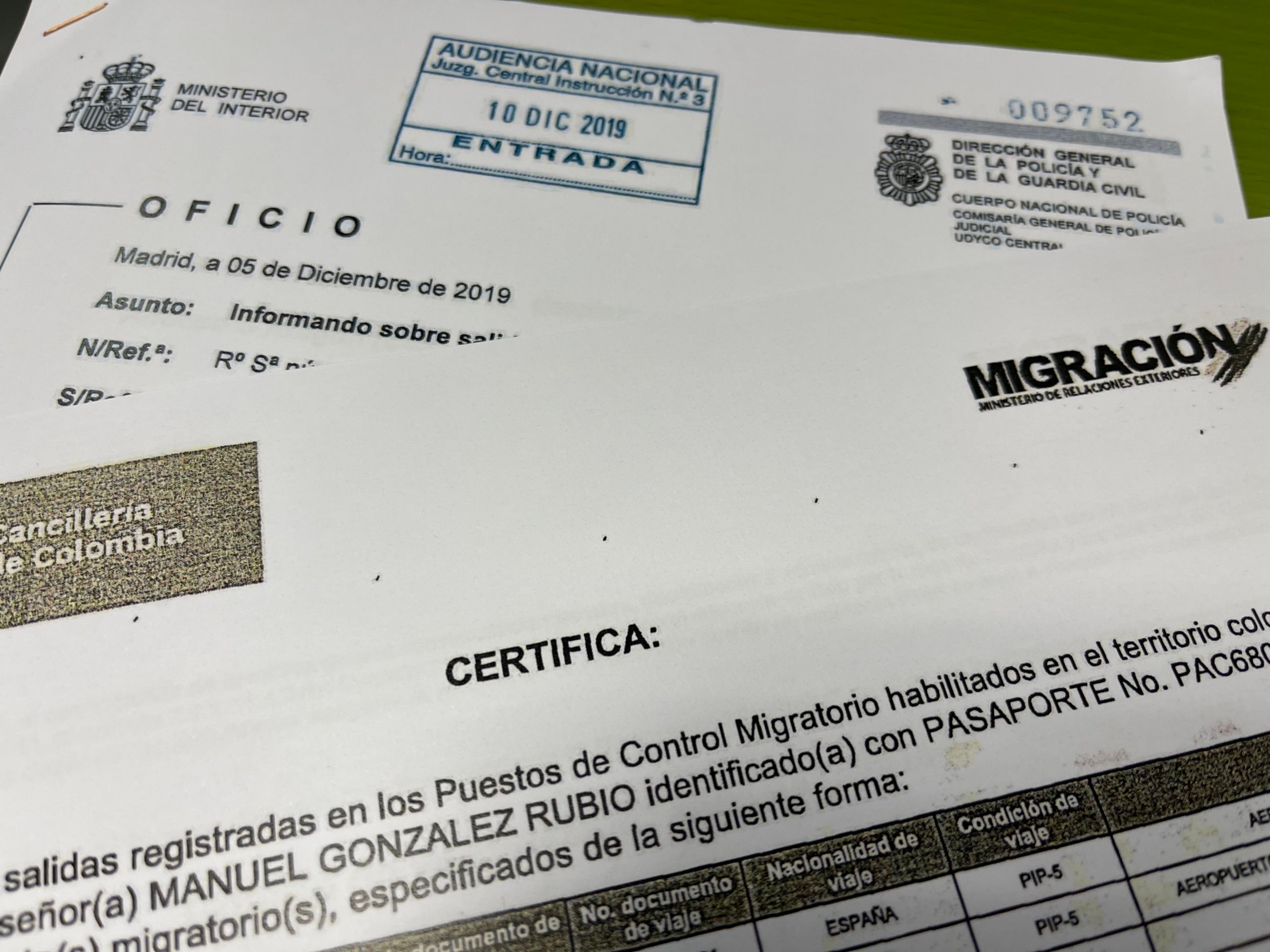 Los documentos presentados en el caso Boye/Quico Sallés