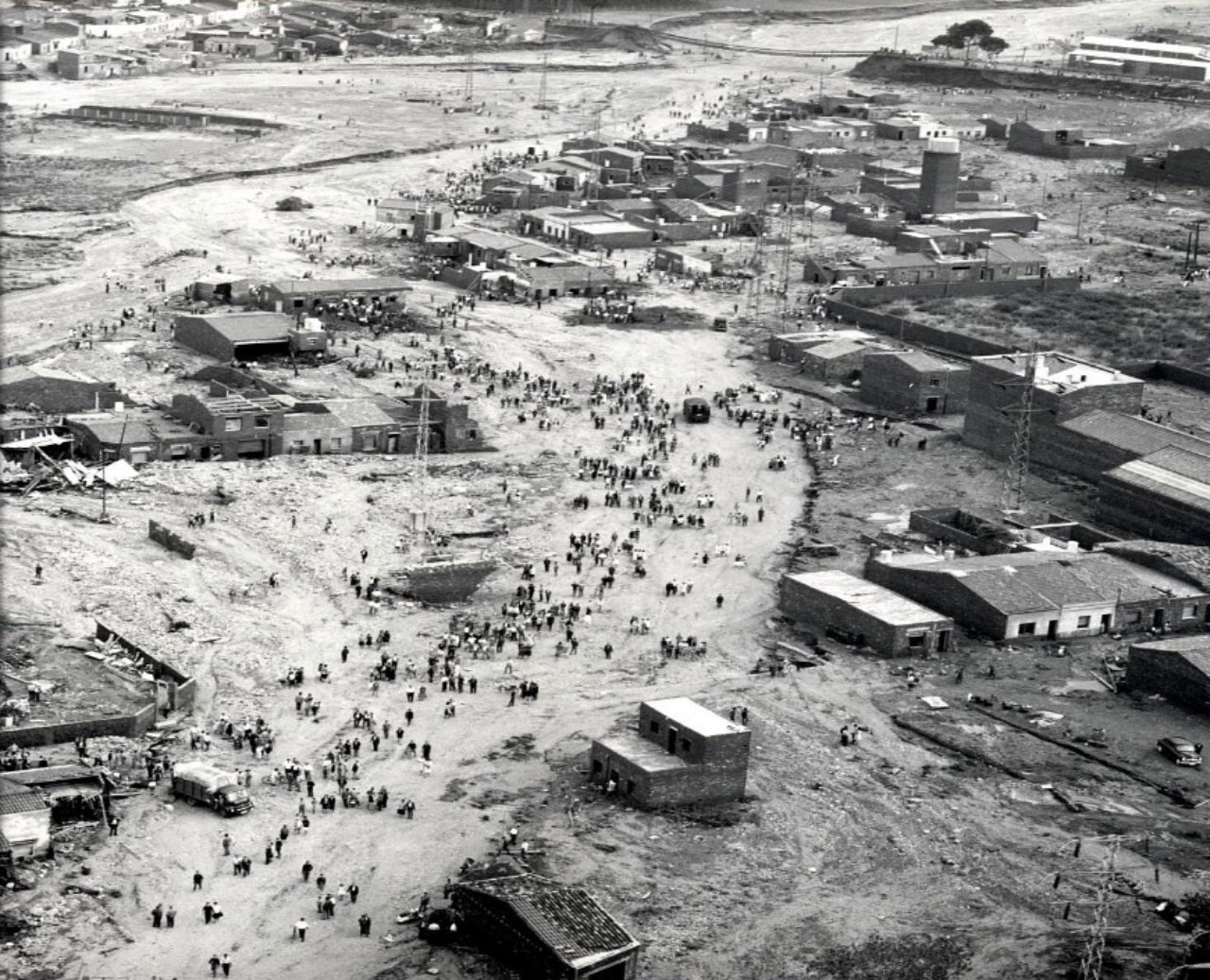 La riera de les Arenes, una àrea greument afectada per la riuada del Vallès del 1962 / Museu de Terrassa