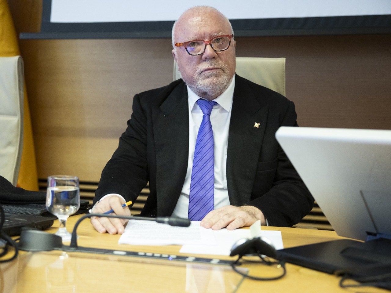 José Manuel Villarejo, en la seva intervenció a la comissió d'investigació del 17-A/Pool Congreso