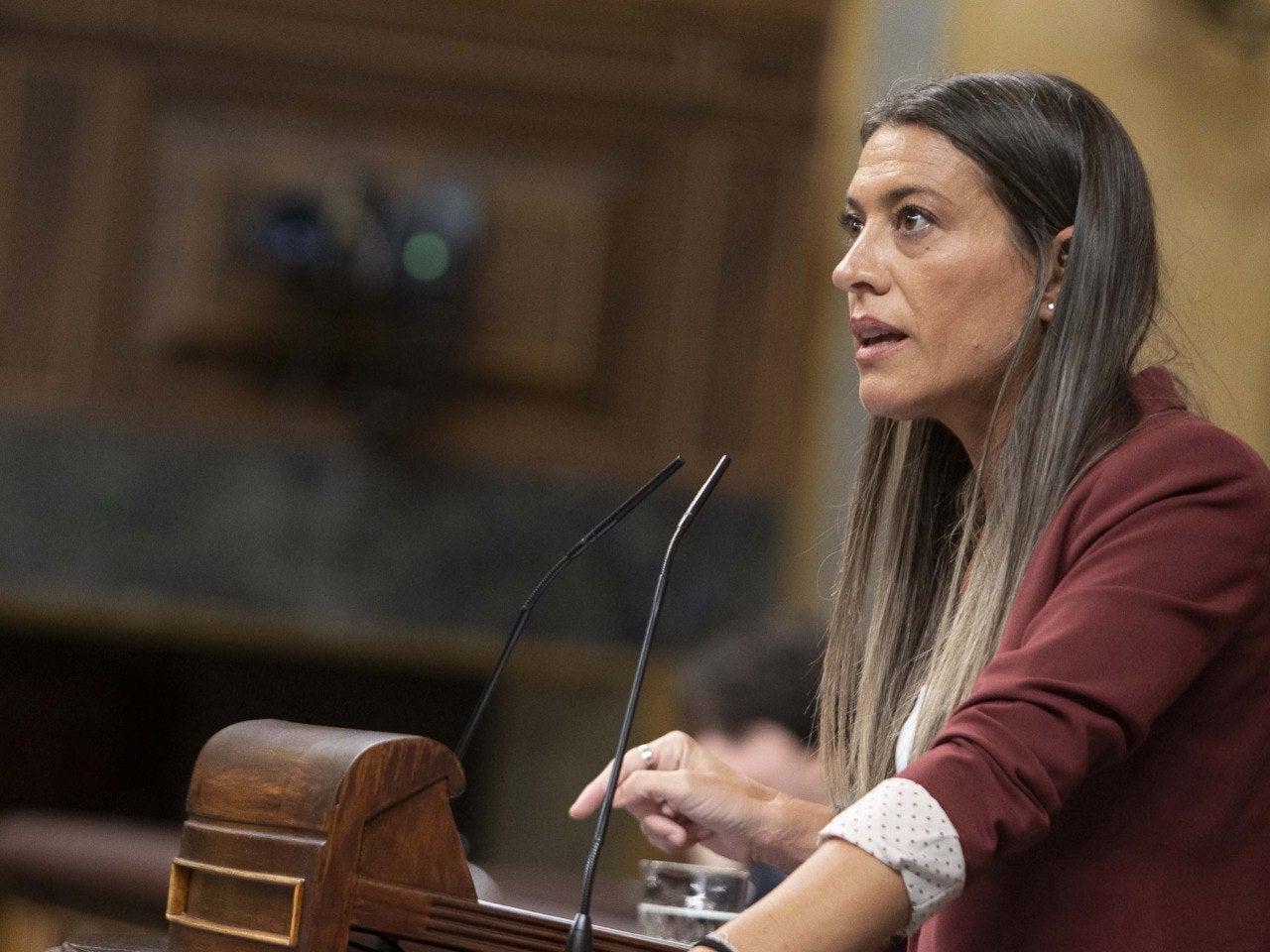 La portavoz de Junts en el Congreso, Míriam Nogueras, en una intervención en la cámara / ACN