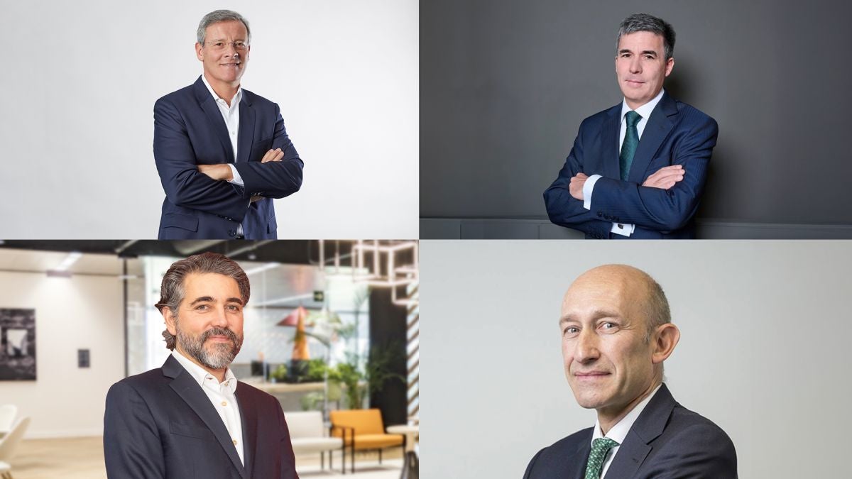 D'esquerra a dreta, Jaime Ramírez (Fluidra), Gastón Bottazzini (El Corte Inglés) ia baix Igancio Juliá (Santander) i Salvador Urquia (Servei)