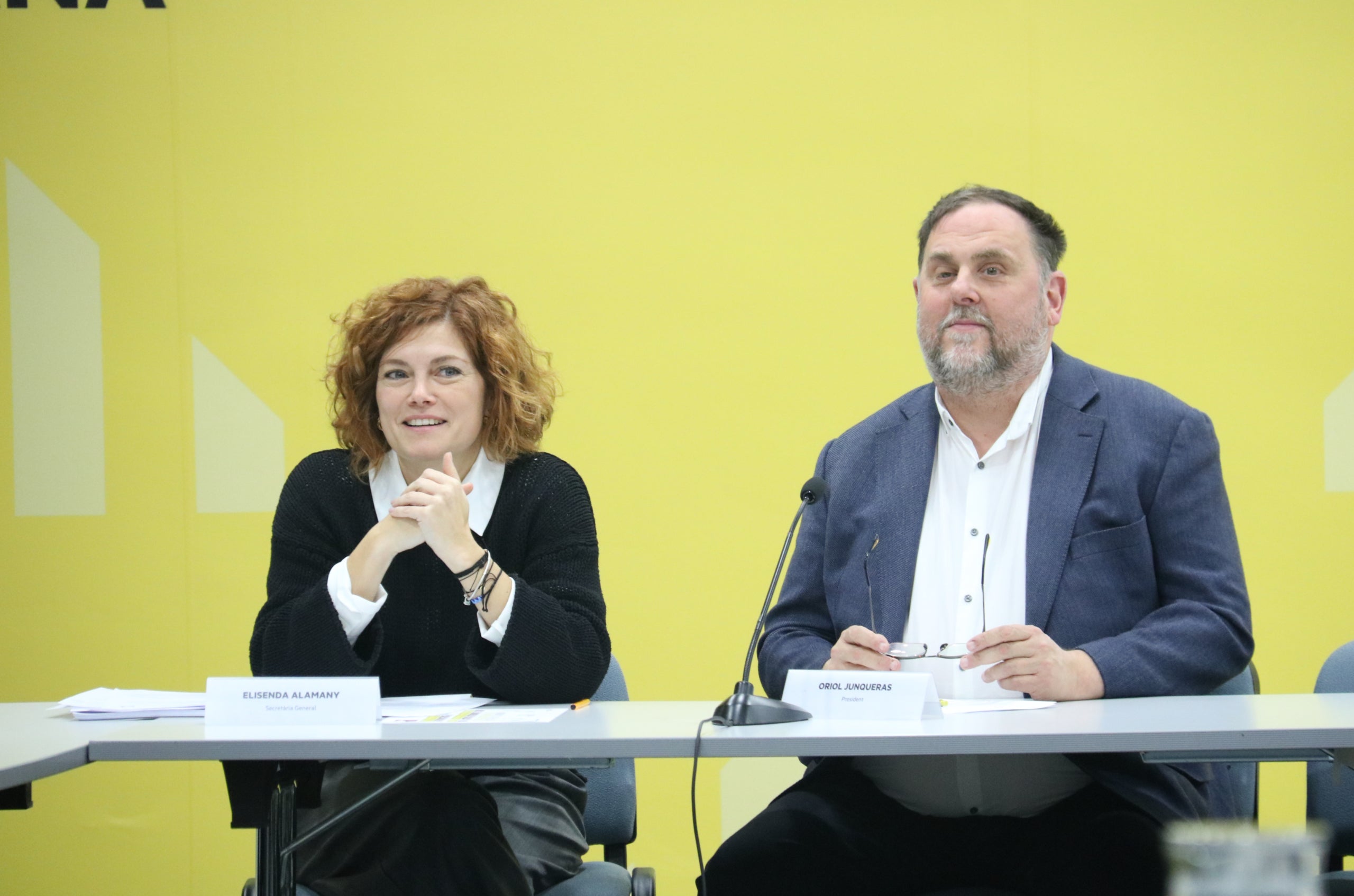 La secretària general d'ERC, Elisenda Alamany, i el president del partit, Oriol Junqueras / ACN