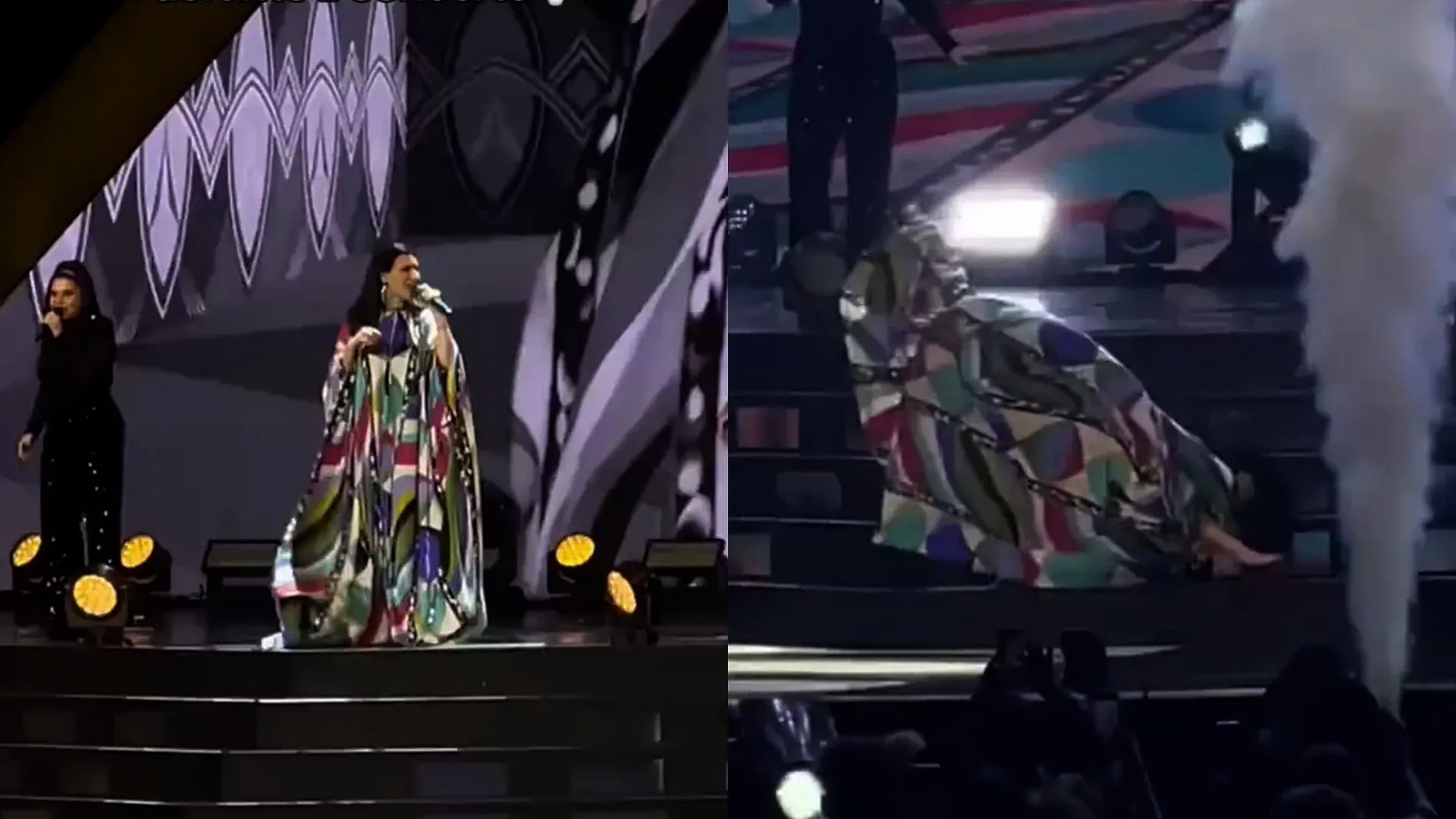 Laura Pausini pateix una caiguda molt forta enmig d'un concert - Twitter