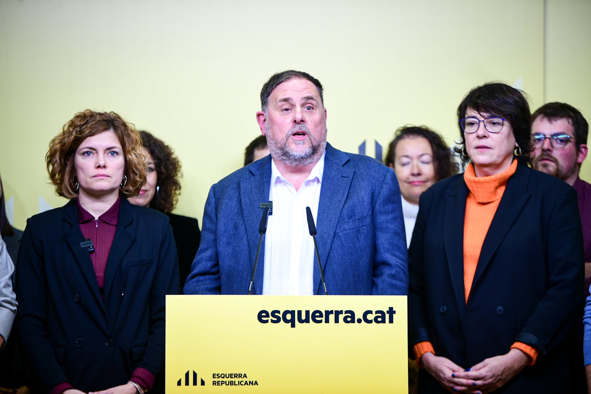 Oriol Junqueras, durant la roda de premsa / Marc Puig / Esquerra Republicana
