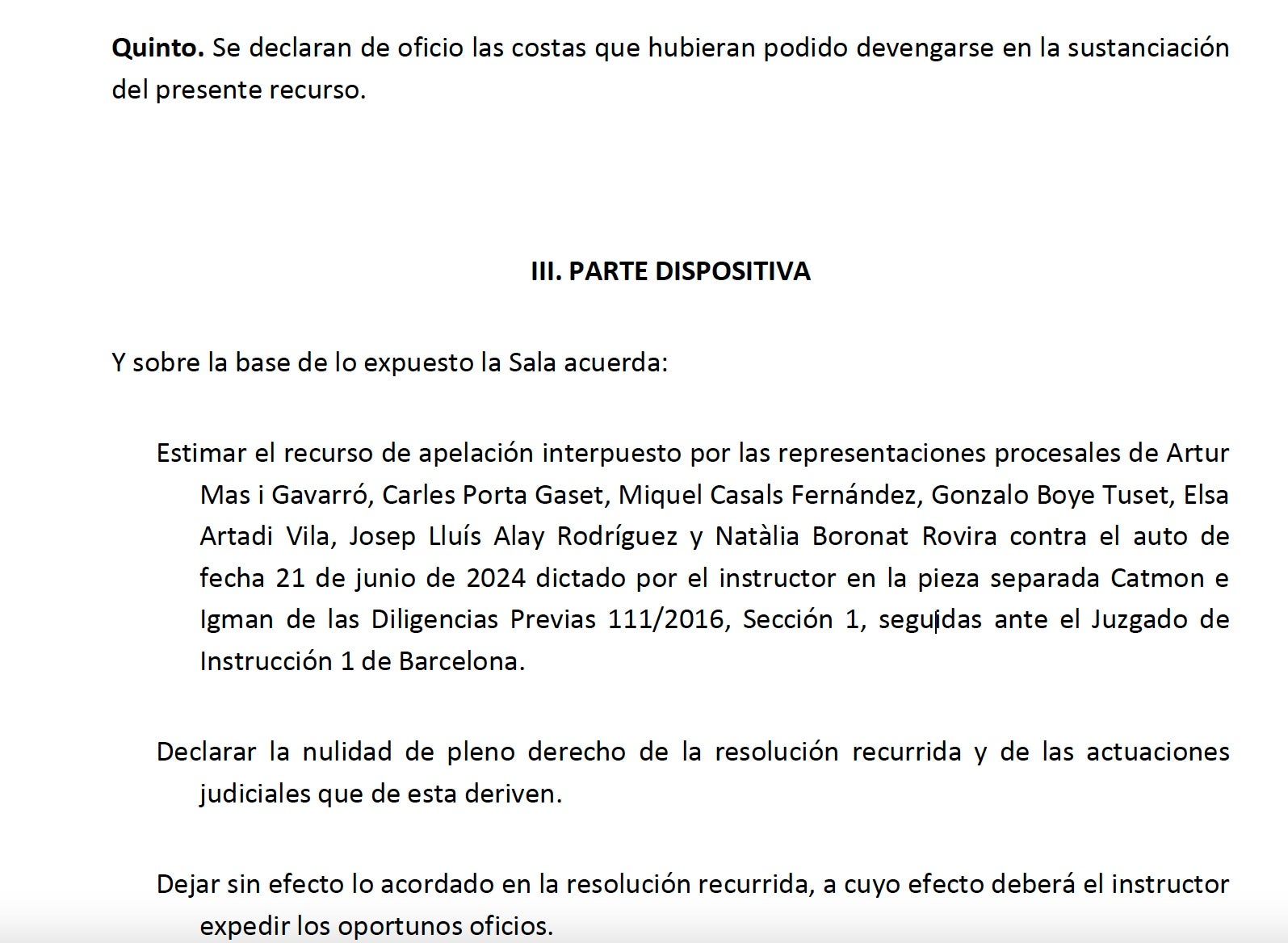 Part dispositiva de la resolució/Quico Sallés