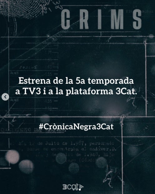 TV3 estrenarà aviat la cinquena temporada de Crims - Instagram