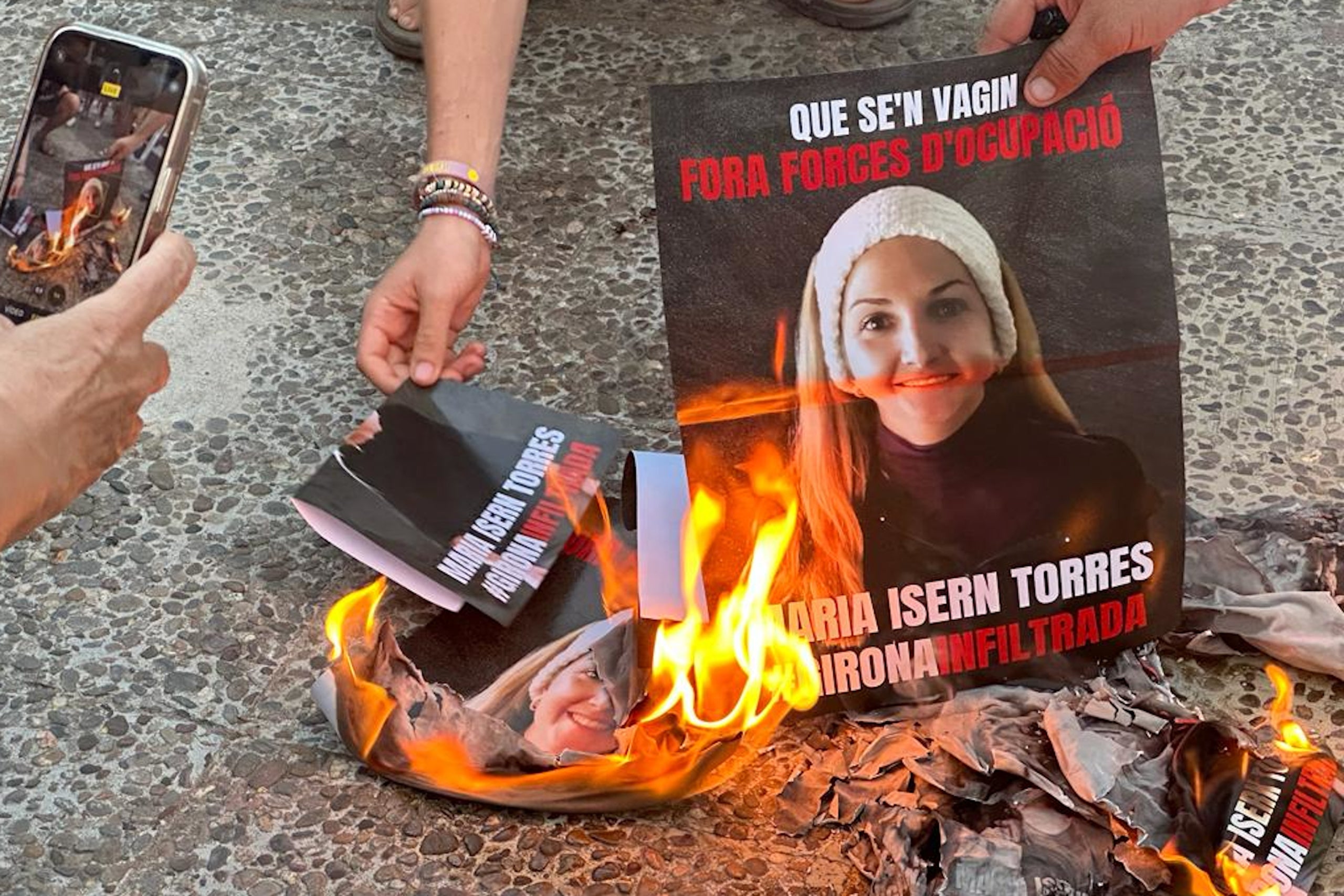 Una imagen de la policía infiltrada en Girona y Salt que la fiscalía defiende/ACN