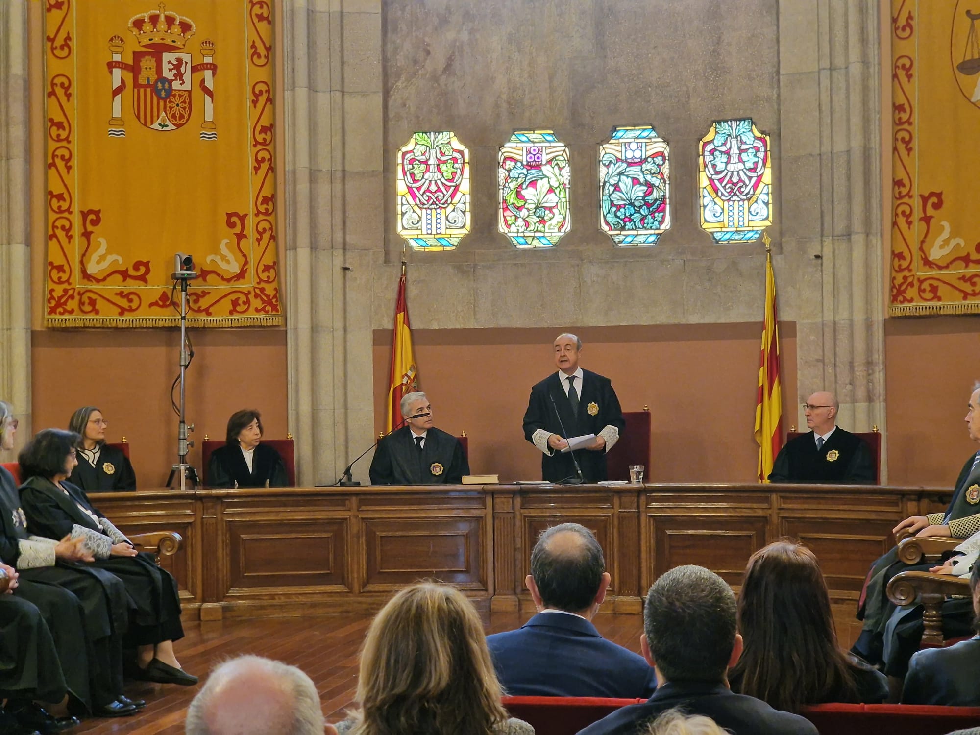 Jesús Maria Barrientos, presidente del TSJC, en su discurso a los nuevos jueces que toman la plaza en Cataluña/Lydia Garrido