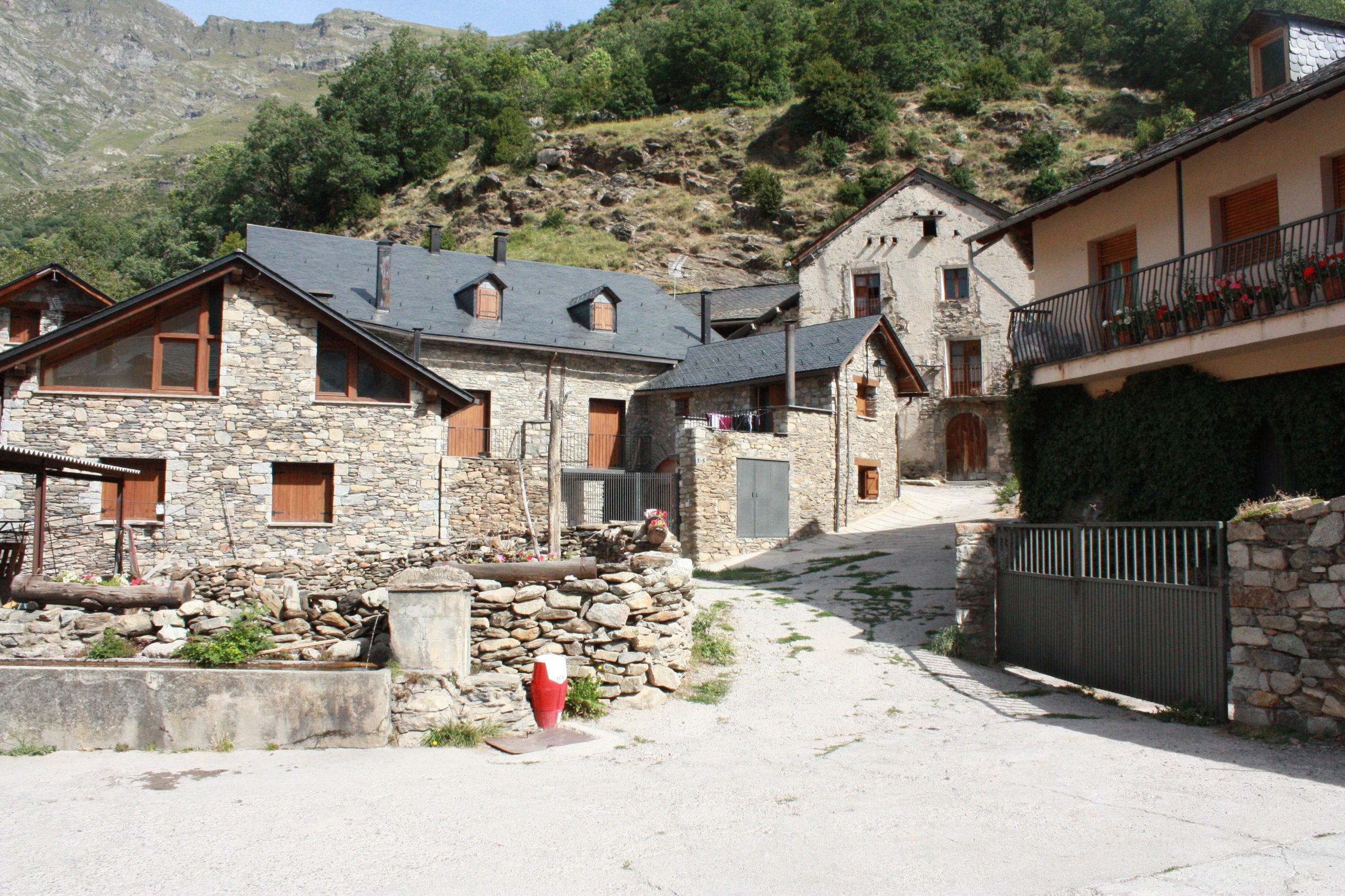 Imatge d'algunes cases de Cardet, dins el terme municipal de la Vall de Boí (Alta Ribagorça) / Credit Commons